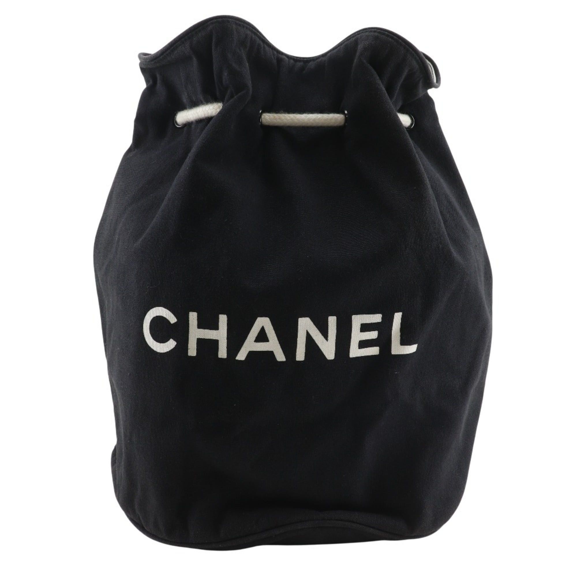 Chanel Chanel Pool Bag Shoulder Logo Cotton Black A5 Women's Size ONE SIZE - 1 Thumbnail