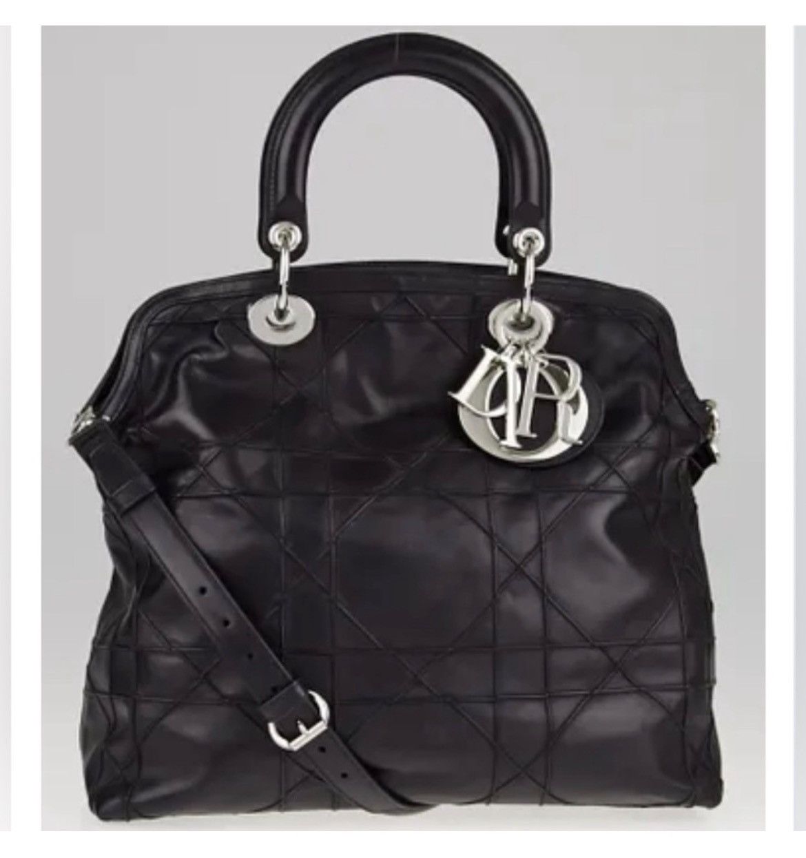 Dior Authentic Dior Gorgeous Black Medium Cannage Granville Bag Size ONE SIZE - 1 Thumbnail