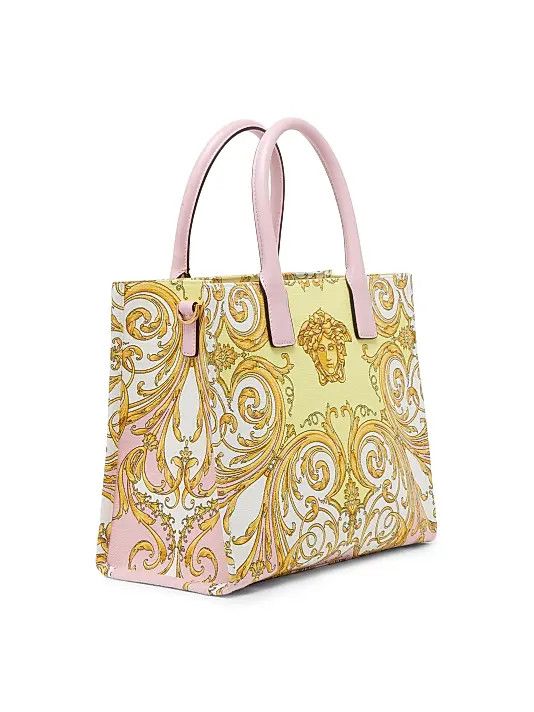 Versace os11x0326 Size: OS / Small Barocco-Print Cotton Tote Bag Size ONE SIZE - 4 Thumbnail