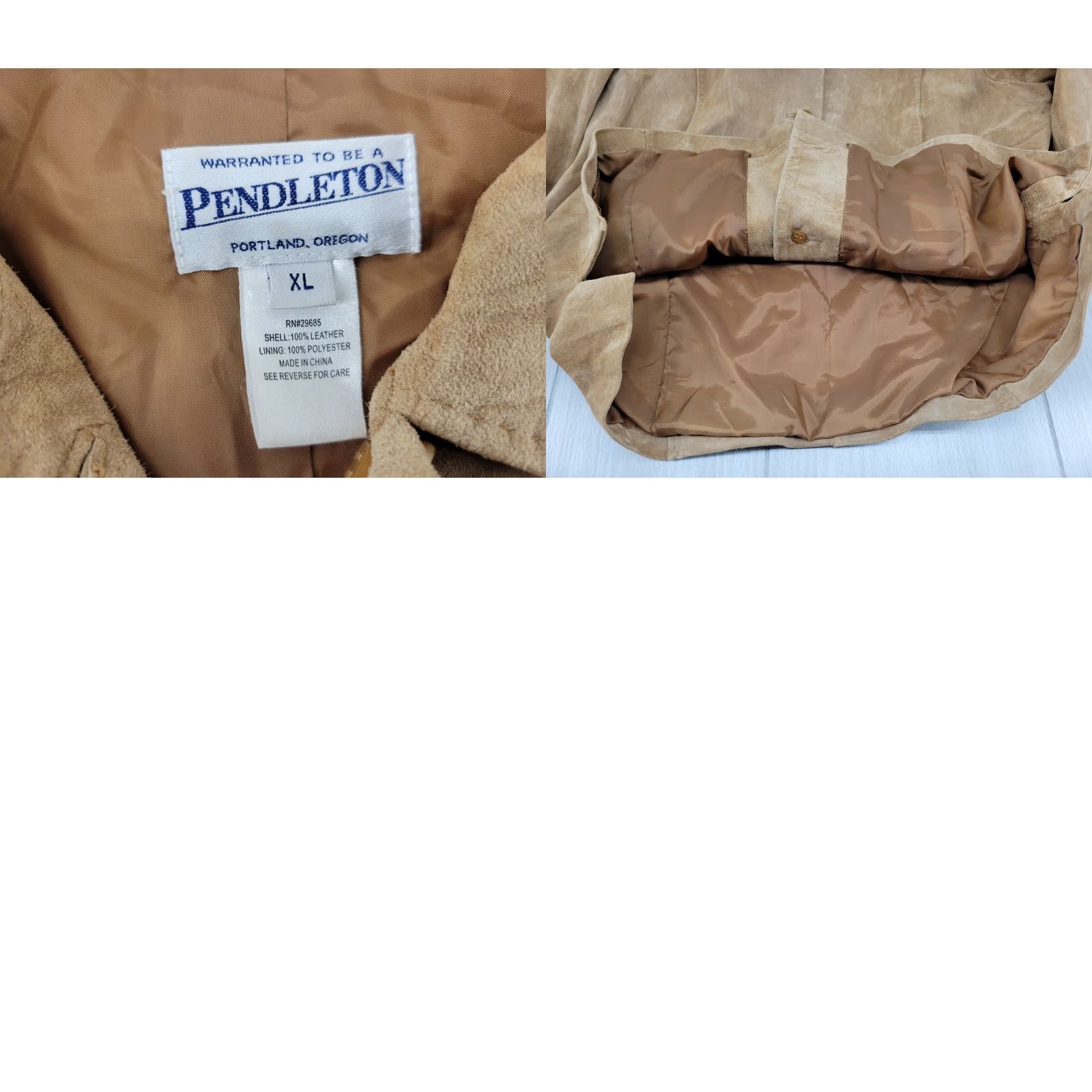 Pendleton VINTAGE Pendleton Womens Leather Jacket Tan Lined Lightweight Sz XL Size XL / US 12-14 / IT 48-50 - 8 Thumbnail