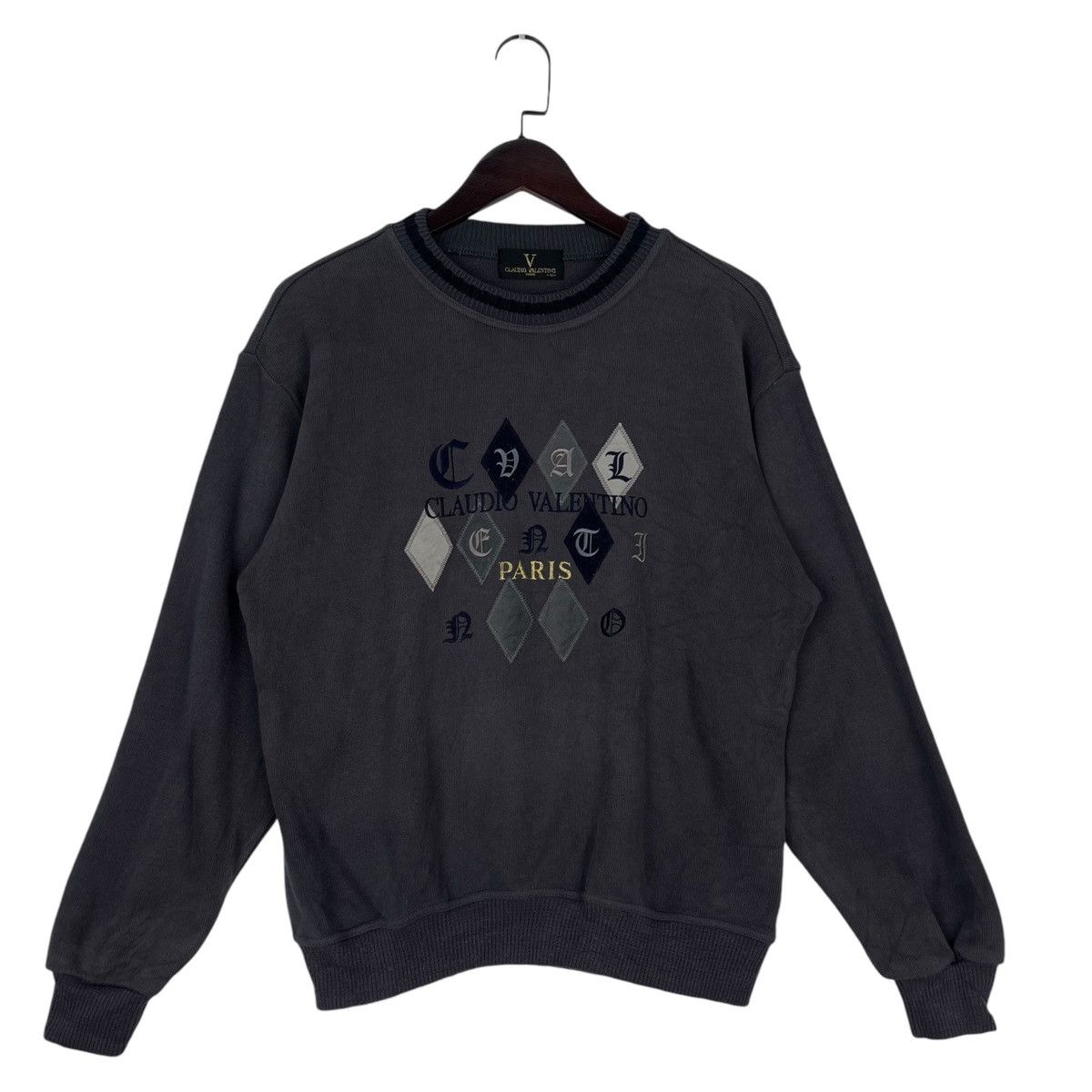 Nike × Vintage Vintage Claudio Valentino Big Embroidered Sweatshirt Size US M / EU 48-50 / 2 - 1 Thumbnail