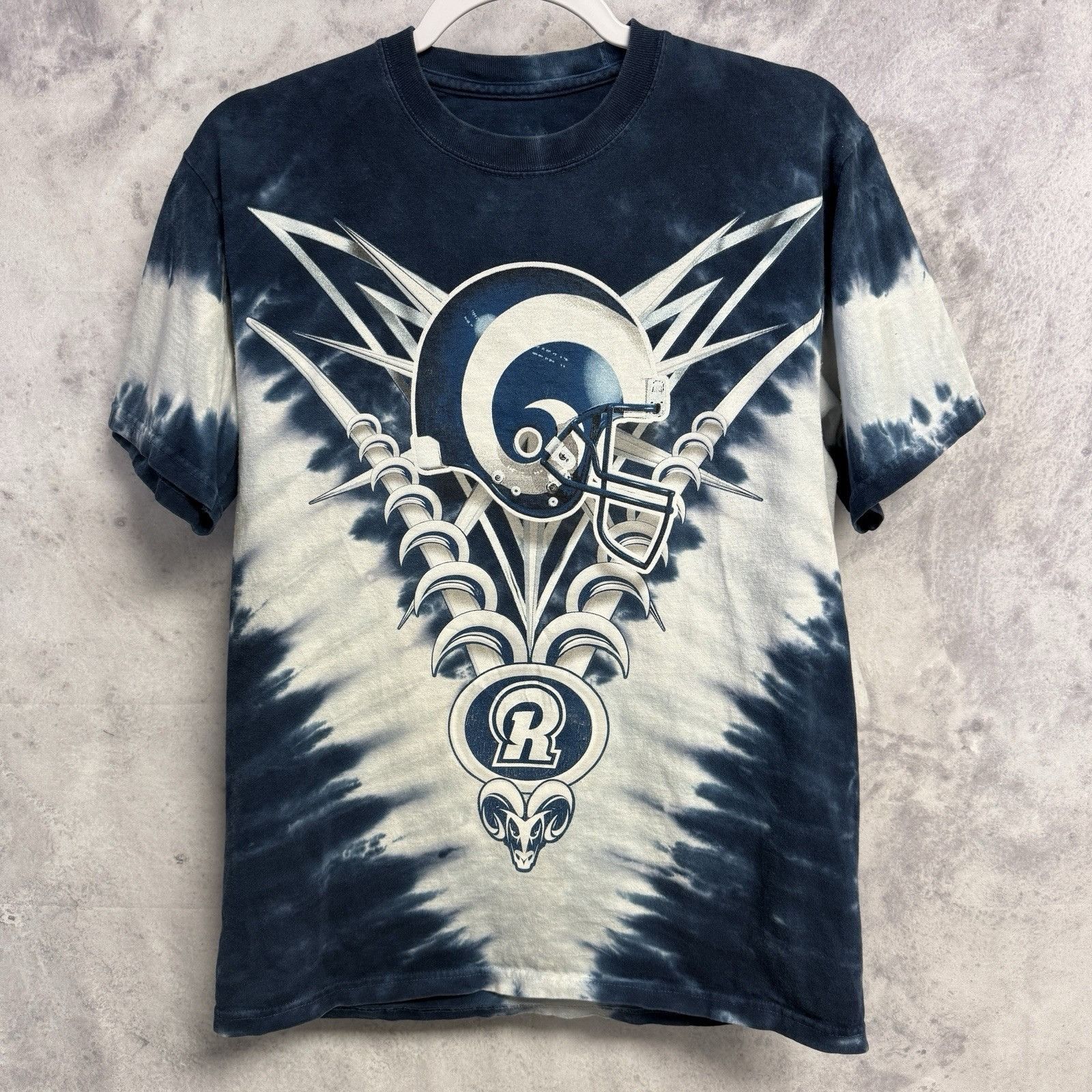 NFL Los Angeles Rams Tie Dye T Shirt Mens Medium Blue Short Slee Size US M / EU 48-50 / 2 - 1 Thumbnail