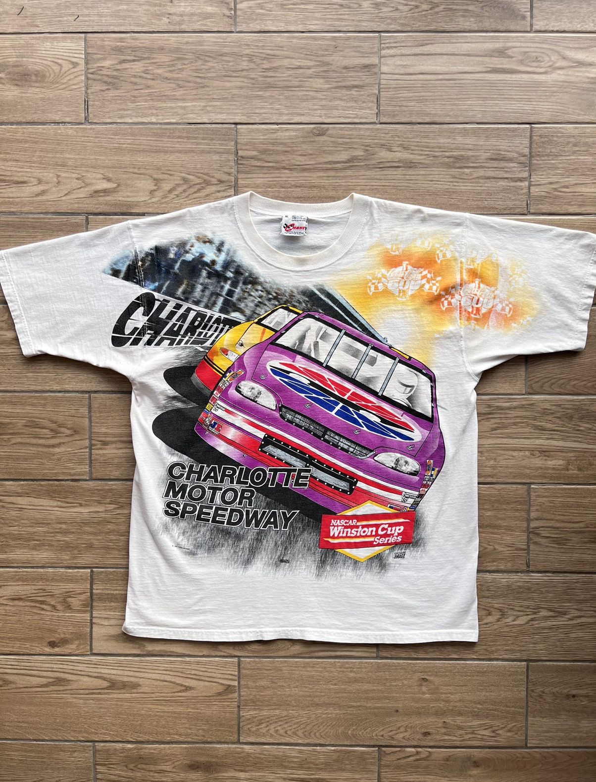 image of Coca Cola x Nascar Vintage 90's Nascar 1997 Coca-Cola 600 Racing T-Shirt in White, Men's (Size XL)