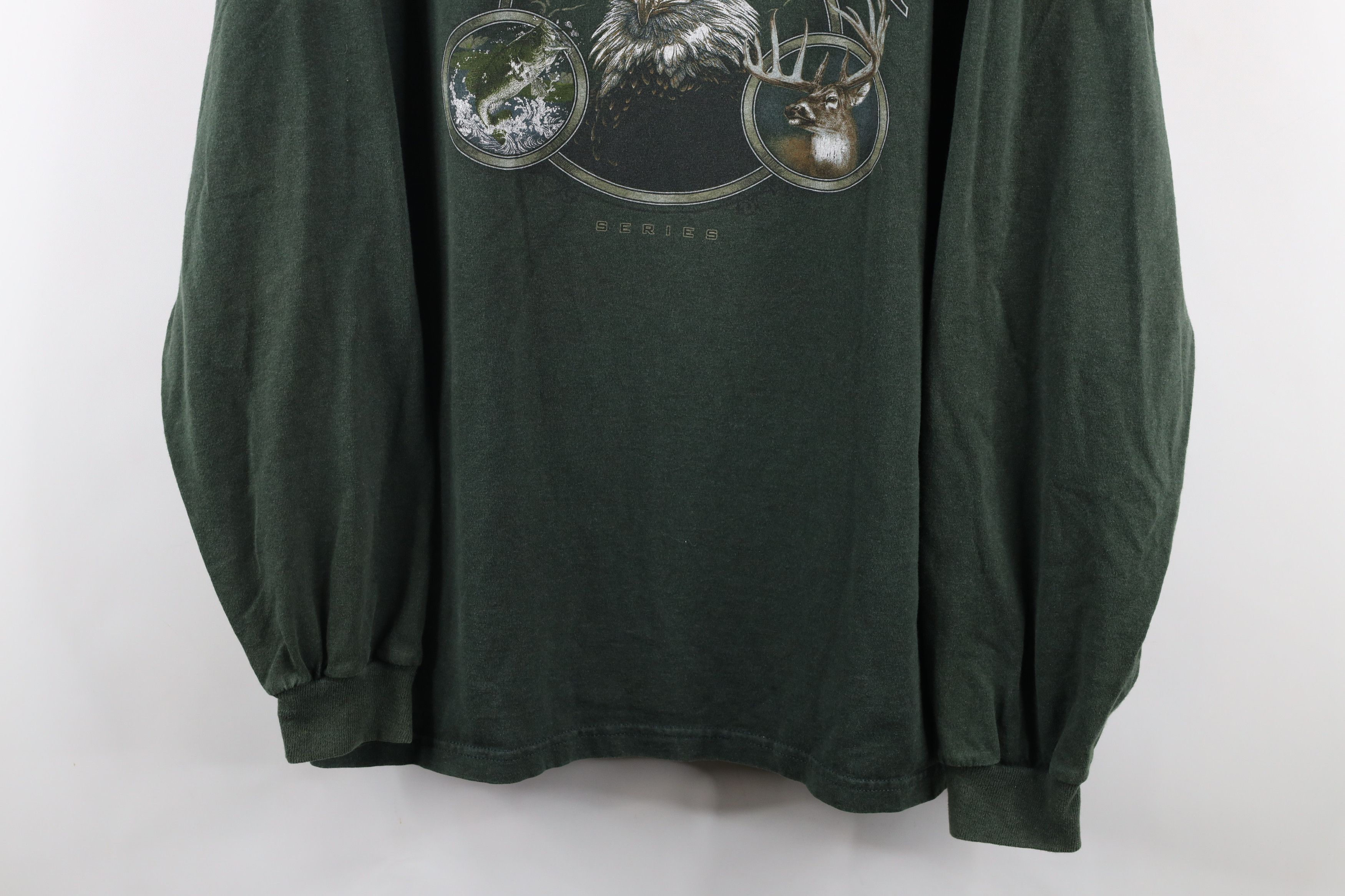 Vintage Vintage 90s Streetwear Eagle Deer Fish Long Sleeve T-Shirt Size US XL / EU 56 / 4 - 3 Thumbnail