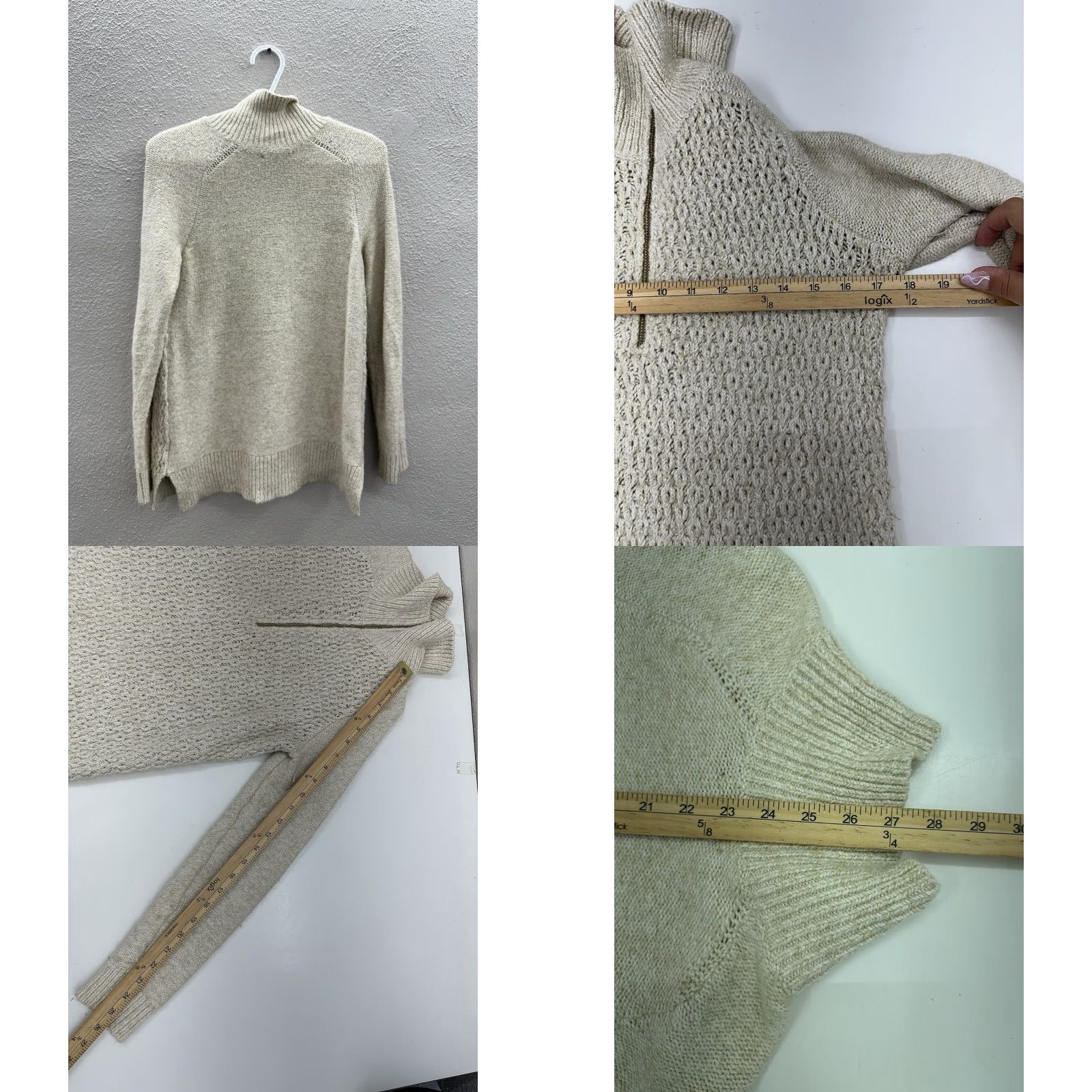 Tommy Hilfiger Tommy Hilfiger Womens Sweater Size Small Tan Open Knit 1/4 Zip Knit Open-Knit 1/4 Zip Sweater Womens Small Tan Brown Regular Fit Pullover Size S / US 4 / IT 40 - 8 Thumbnail