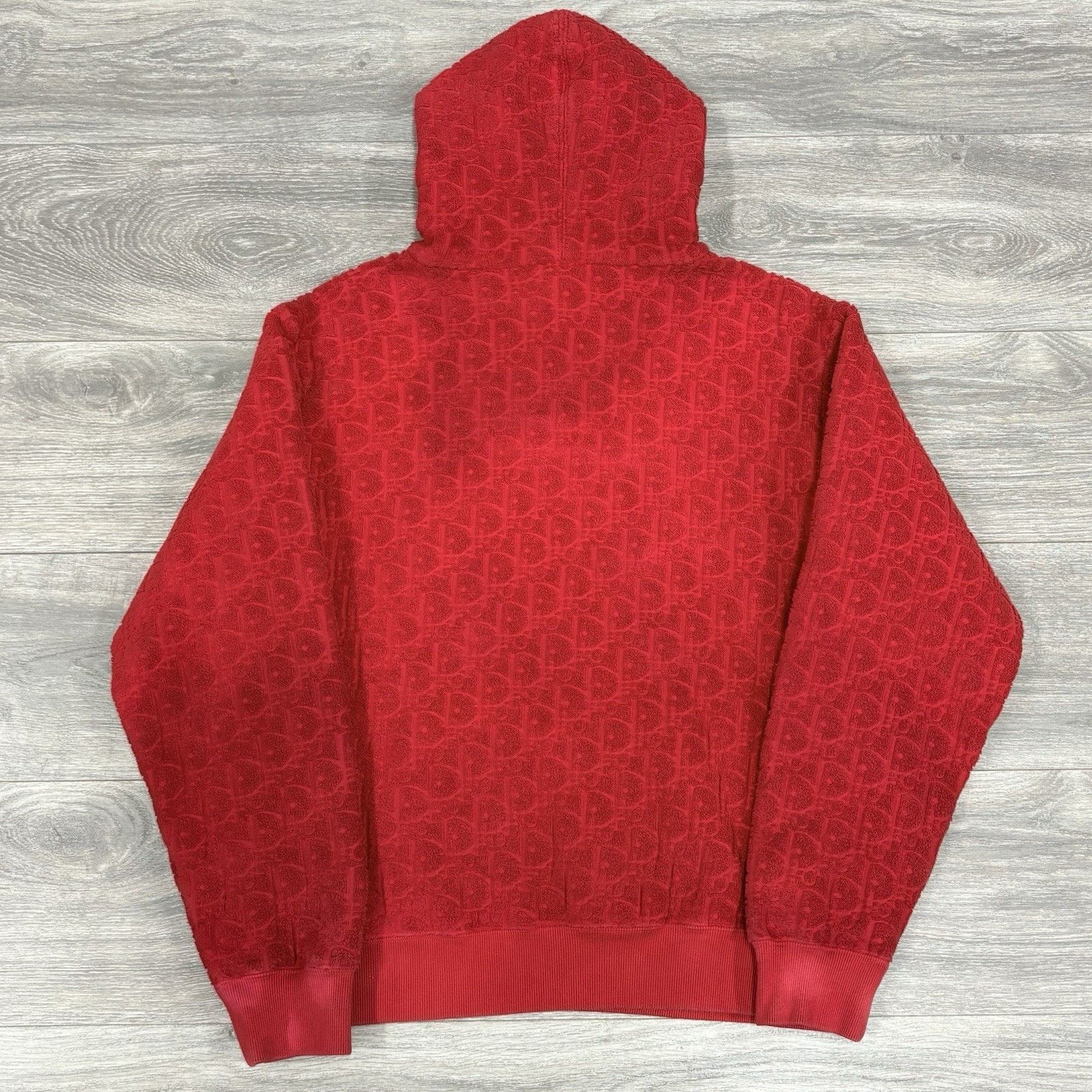 Dior Size Medium - Dior Terry Cotton Towel Hoodie ' Red ' Size US M / EU 48-50 / 2 - 6 Thumbnail