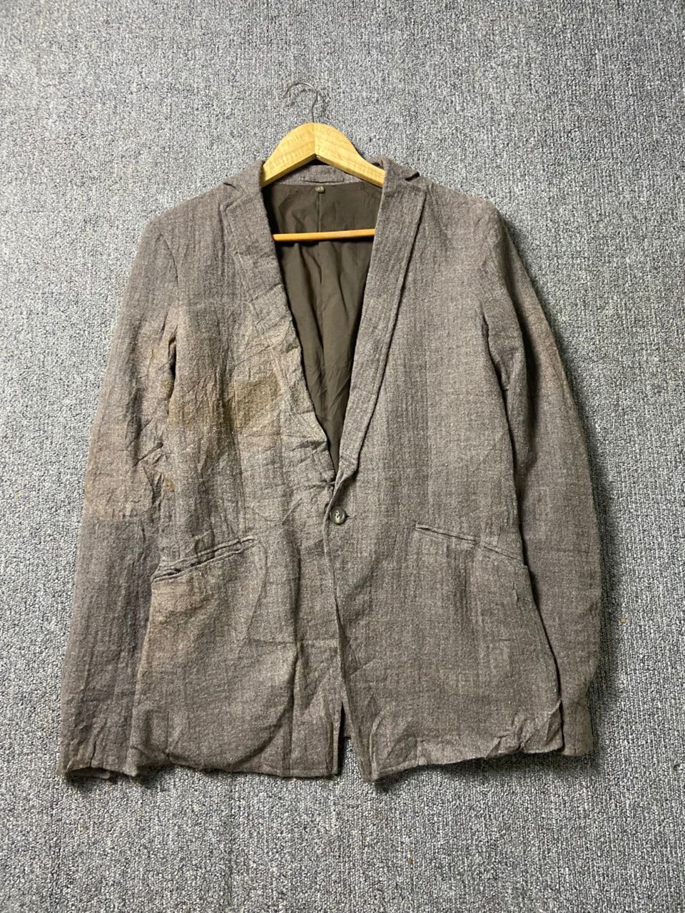 Tornado Mart Tornado Mart Cotton Linen Single Breasted Blazer (185) Size US L / EU 52-54 / 3 - 1 Thumbnail