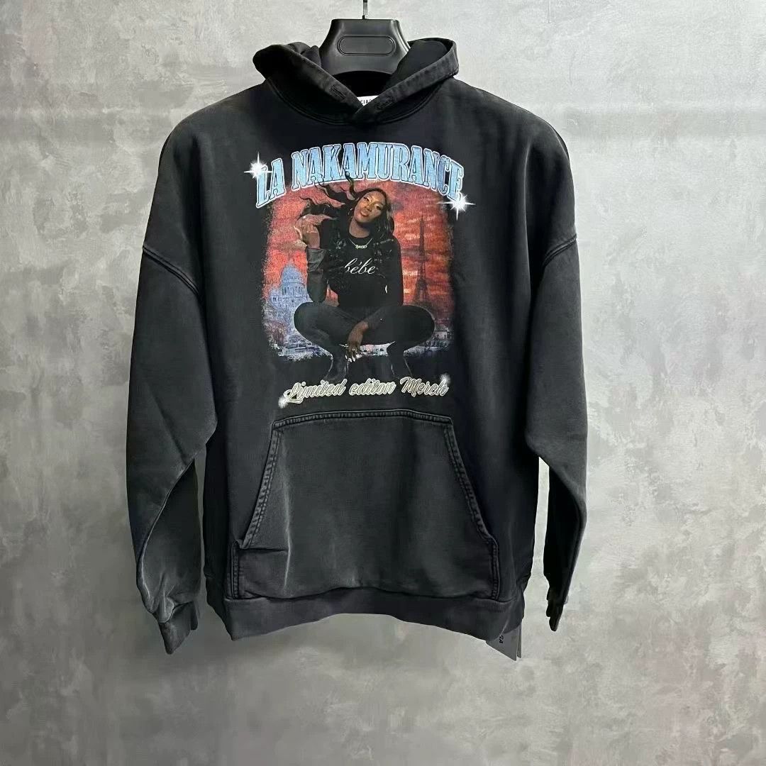 Balenciaga Balenciaga Fleece Graphic Black Hoodie 1 Men Size US XS / EU 42 / 0 - 1 Thumbnail