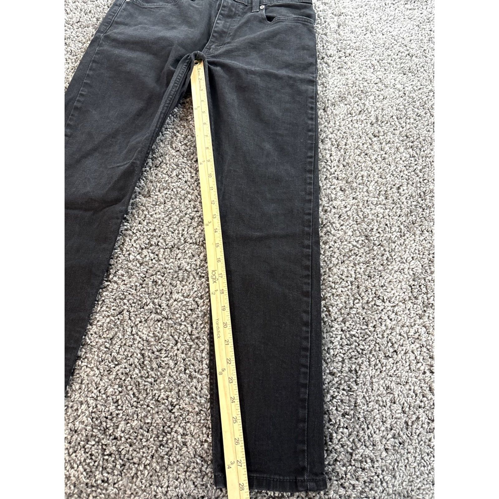 Levi's Levi's 512 Slim Straight Jeans Mens 32x28 Black Denim Cotton Blend Zip Mid Rise Slim Stretch Pants Size US 32 / EU 48 - 2 Thumbnail