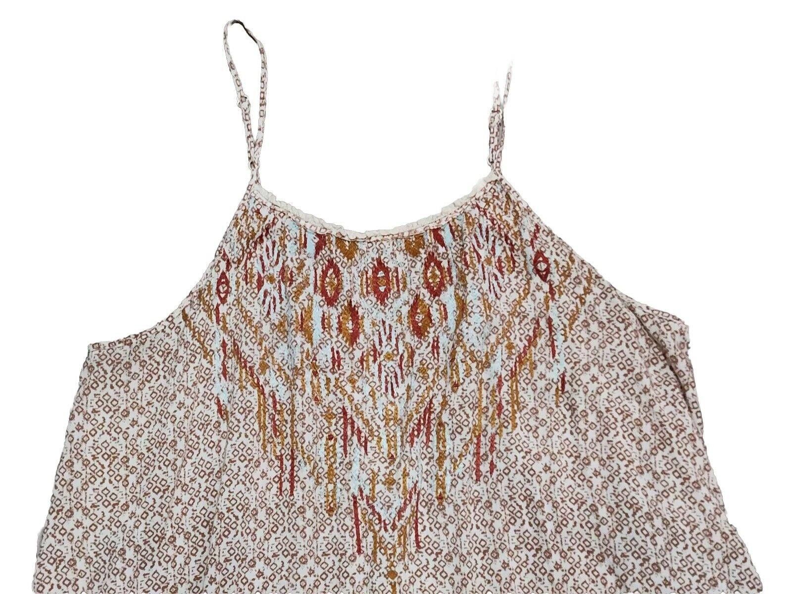 Designer Knox Rose Tank Top Extra Large Boho Hippie Floral Flowy Size XL / US 12-14 / IT 48-50 - 2 Thumbnail