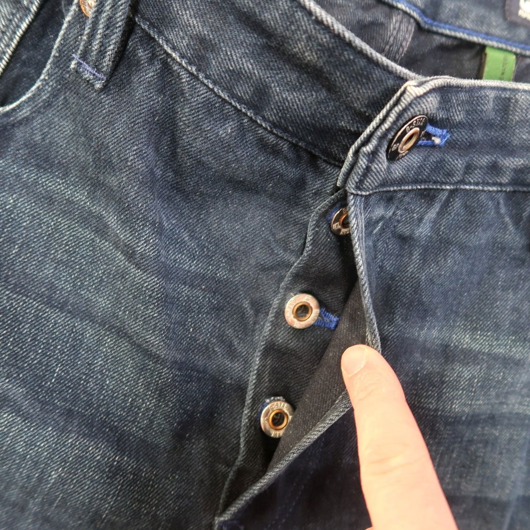 G-Star VINTAGE? No. G-Star RAW 3301 Jeans Men 38x36 Blue 3301 Slim Straight Stretch Whiskered Denim Button fly Size US 38 / EU 54 - 4 Thumbnail