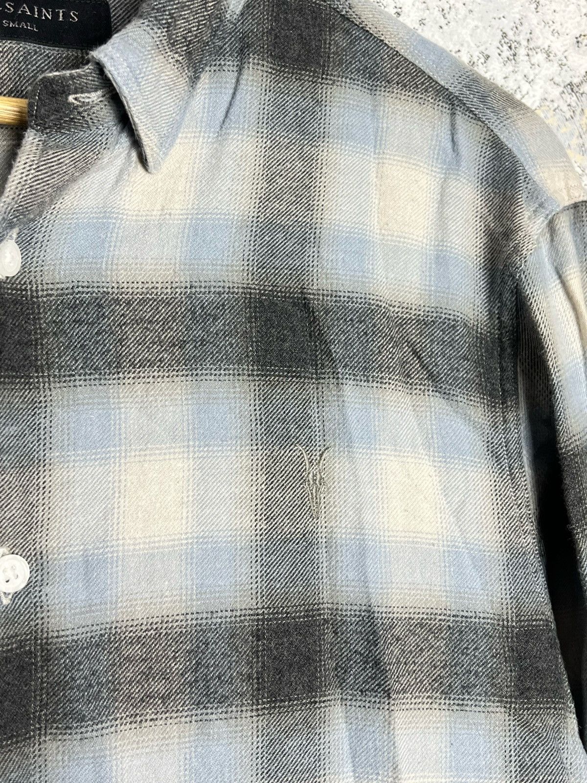 Allsaints Allsaints Flannel Button Up Shirt Plaid Print Long Sleeve Size US S / EU 44-46 / 1 - 3 Thumbnail