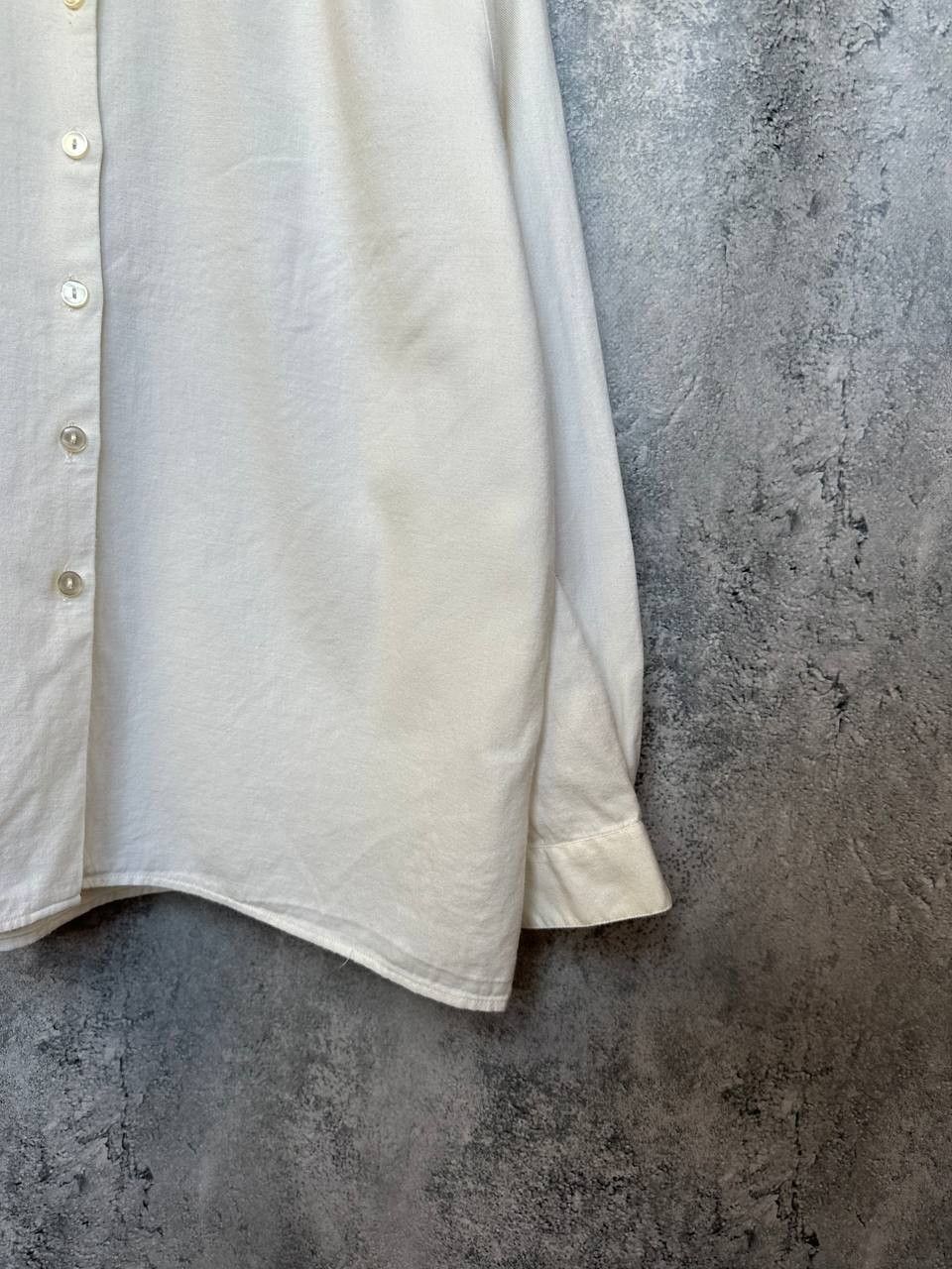 Designer James Meade Wool Shirt Button Up Milk Long Sleeve Size US XXL / EU 58 / 5 - 9 Thumbnail