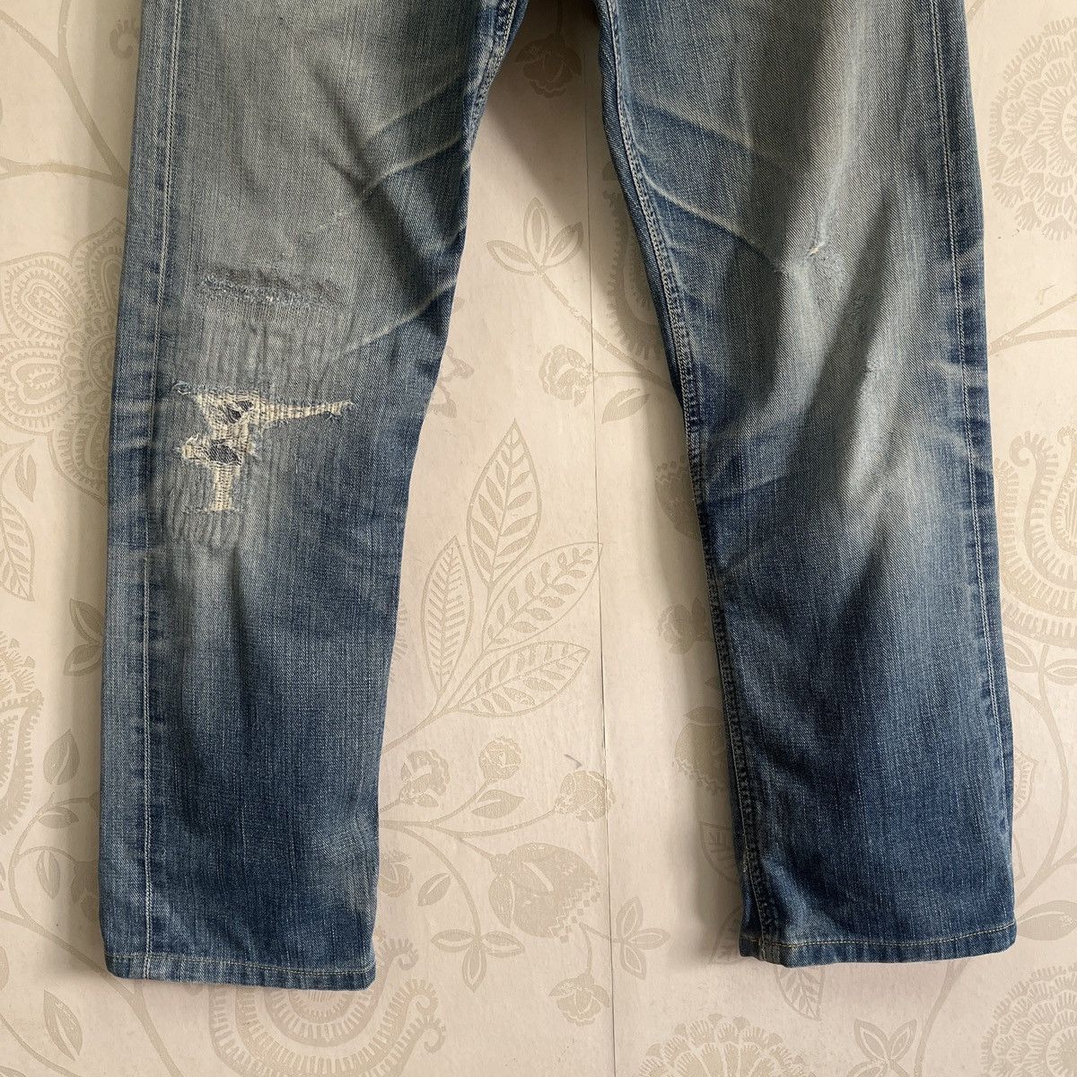 Japanese Brand × Lee × Vintage Vintage 1980s Redline Selvedge Lee Distressed Denim Size 28" / US 6 / IT 42 - 7 Thumbnail