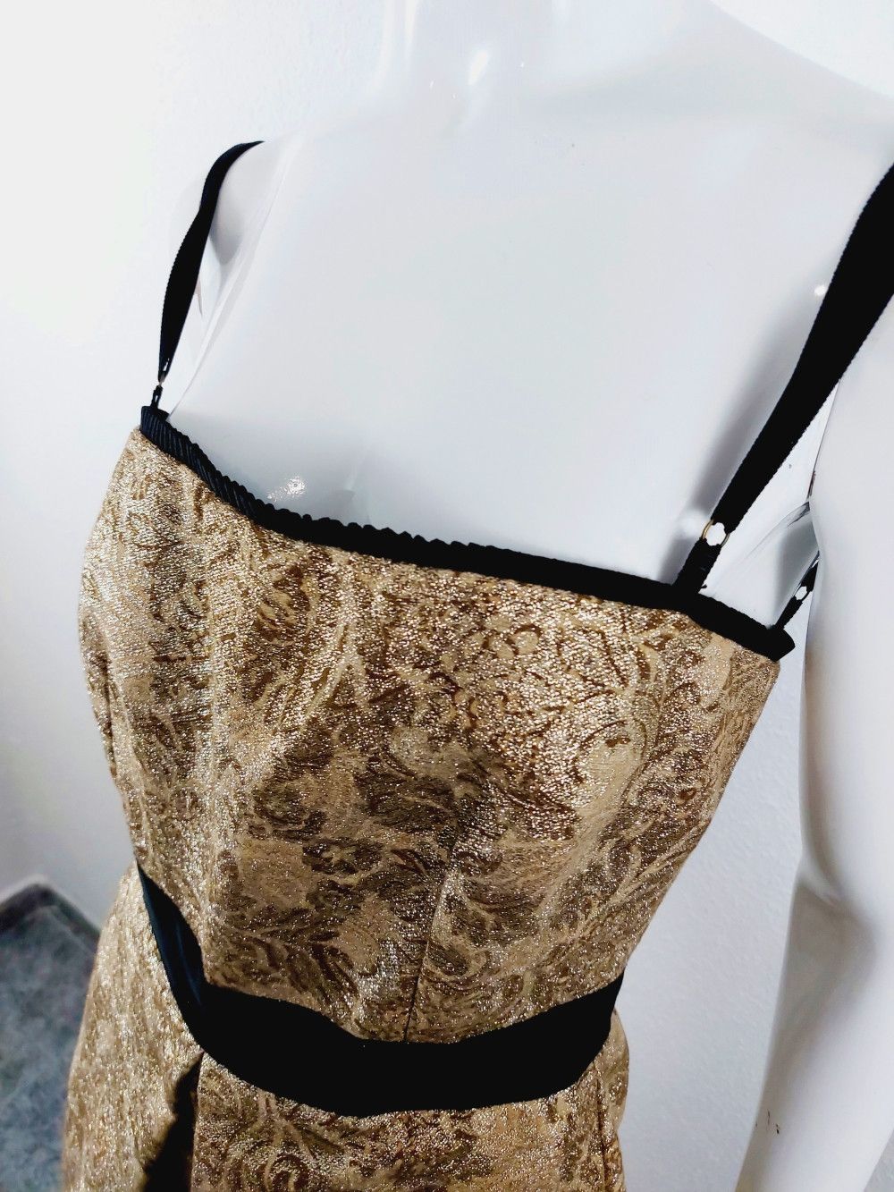 Dolce & Gabbana Dolce & Gabbana Gold Floral Gold Amy Winehouse Gown Dress Size M / US 6-8 / IT 42-44 - 16 Thumbnail