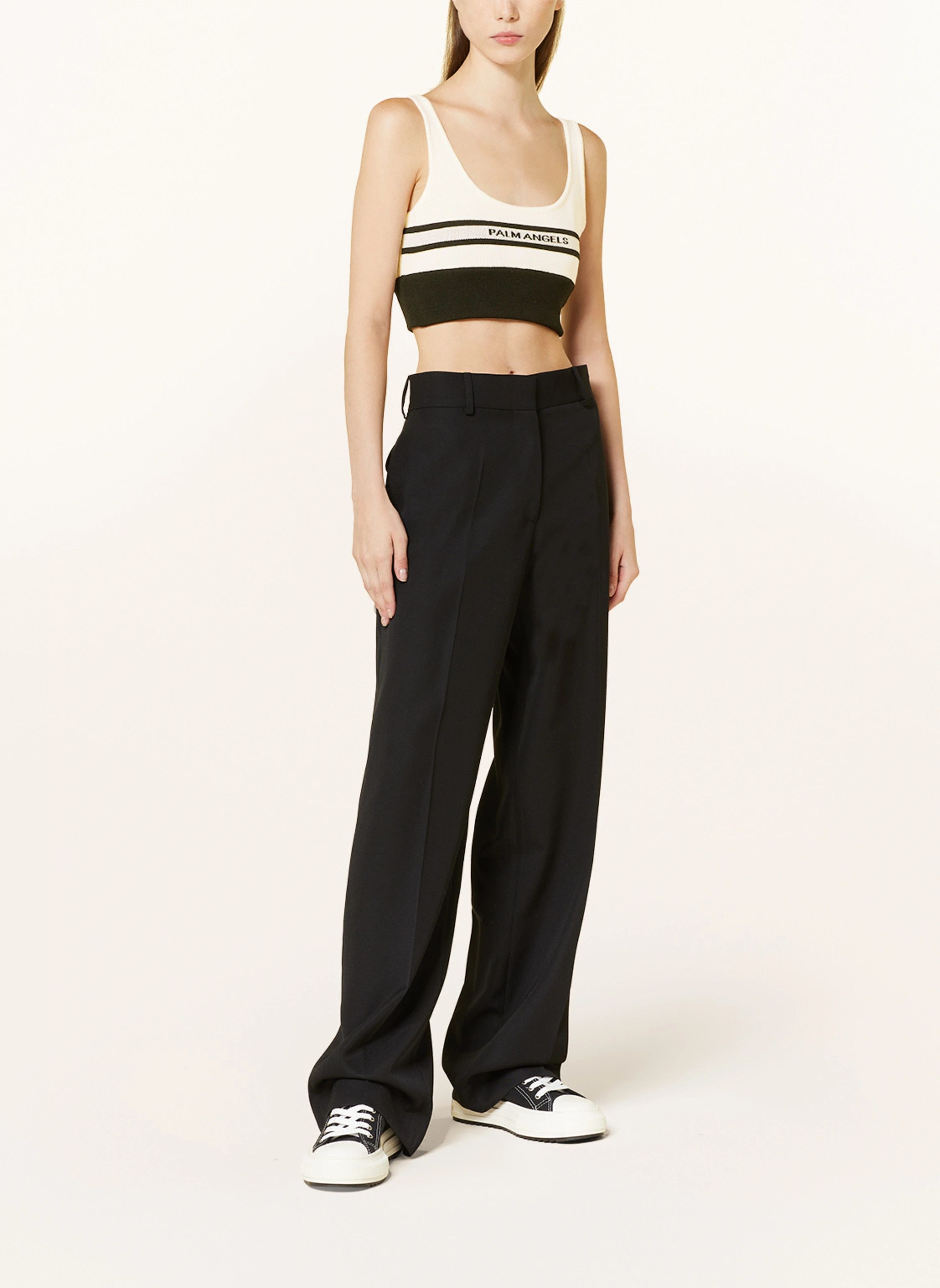 Palm Angels o1y1225 Crop Top in Ivory/Black Size XL / US 12-14 / IT 48-50 - 3 Thumbnail