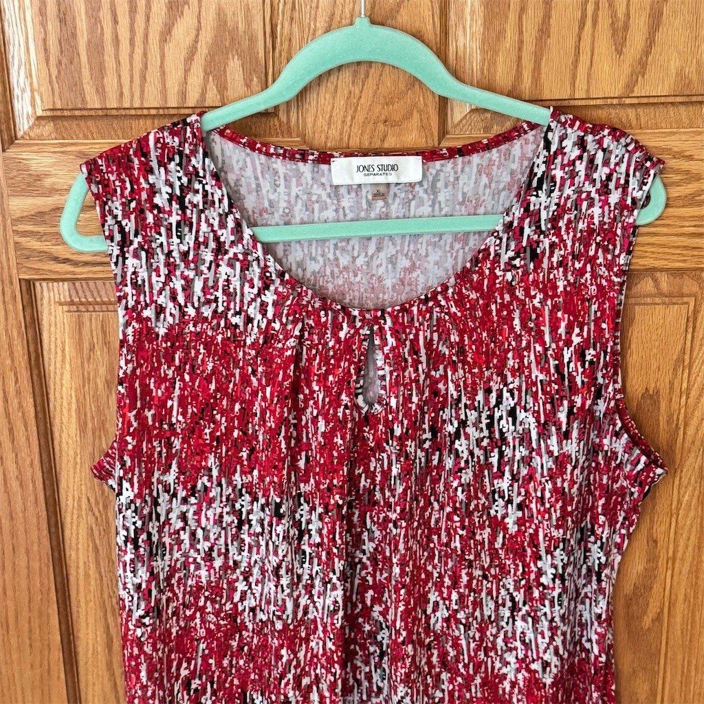 Other Jones Studio Blouse Womens XL Sleeveless Abstract Print Sco Size XL / US 12-14 / IT 48-50 - 3 Thumbnail