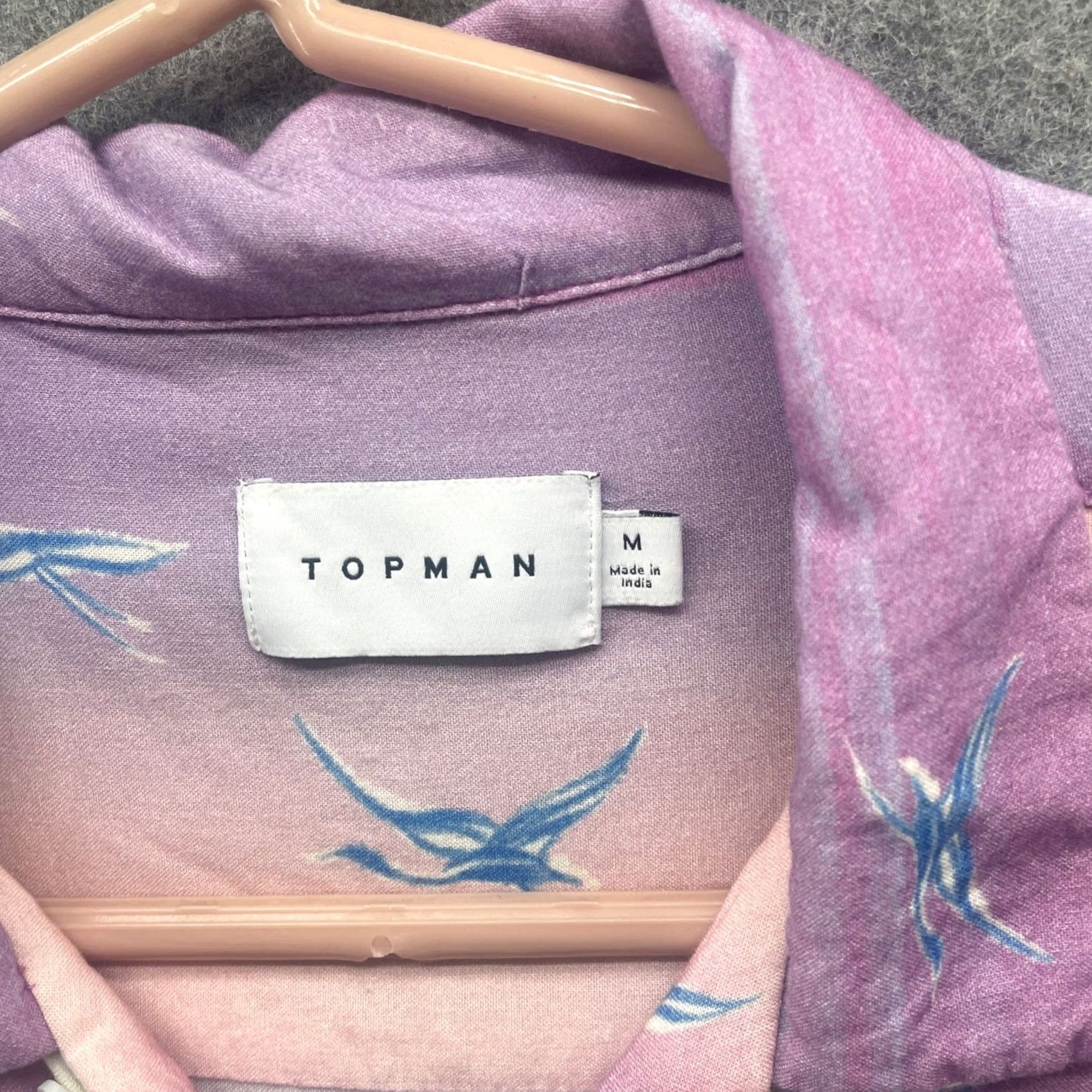 Topman VINTAGE? No. Topman Camp Shirt Mens M Purple Chinese Dragon Print Resort Short Sleeve Size US M / EU 48-50 / 2 - 5 Thumbnail