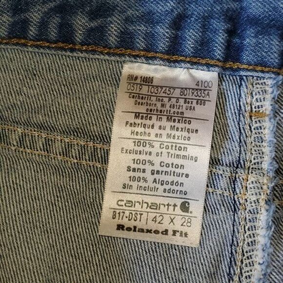 Carhartt Carhartt Stone Washed Sz. 42 x 28 Blue Jeans with Pockets Size US 42 / EU 58 - 3 Thumbnail