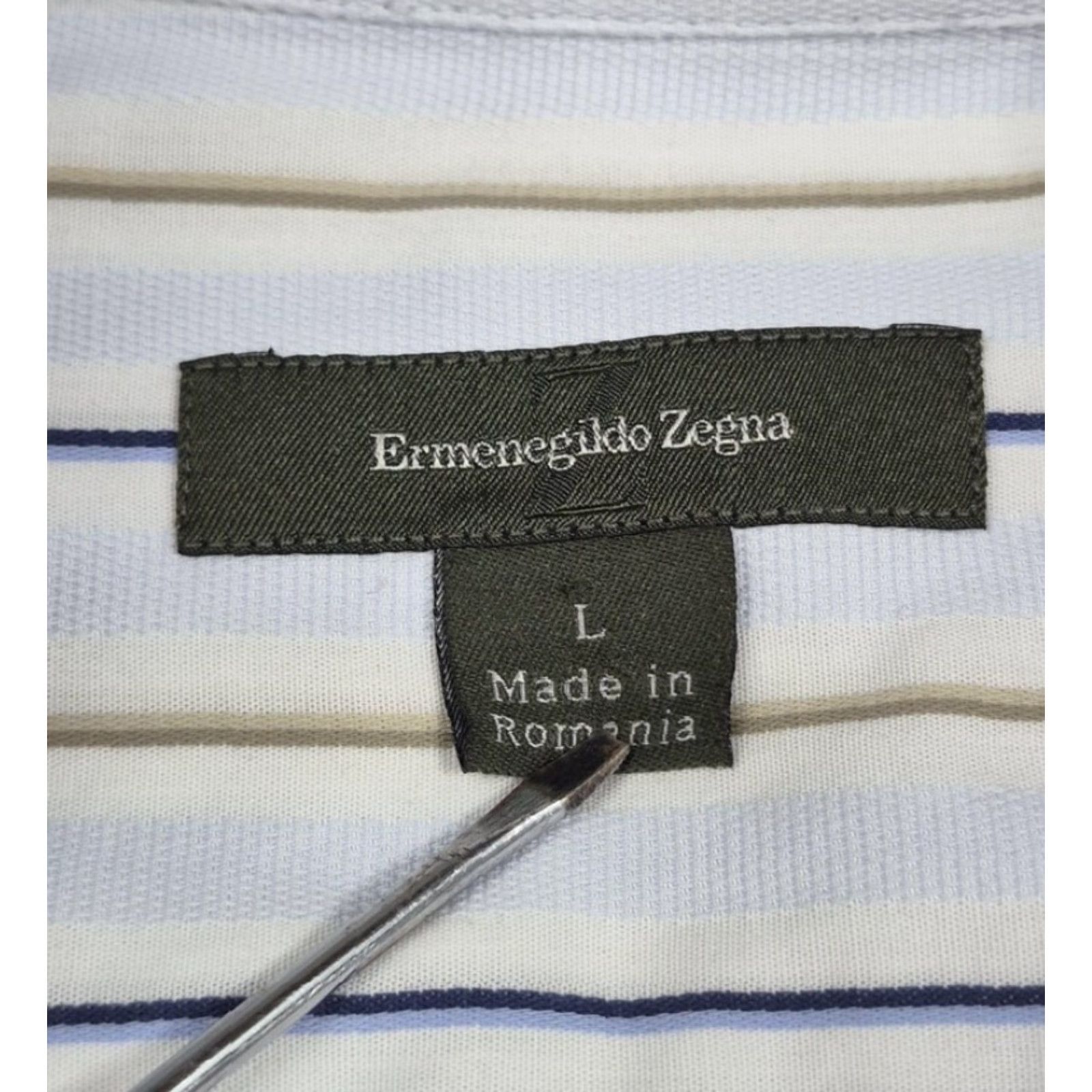 Ermenegildo Zegna Ermenegildo Zegna Button Up Shirt Mens Large White Stripe Long Sleeve Dress Shirt Size 42R - 5 Thumbnail