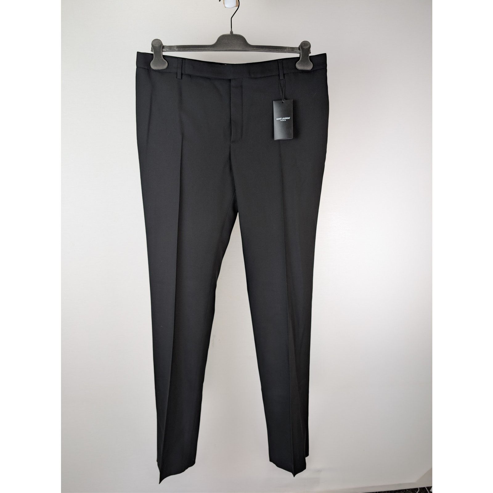 Saint Laurent Paris o1rshd1 Gabardine Fine De Laine Pantalon Casual Pants Noir Size US 38 / EU 54 - 1 Thumbnail