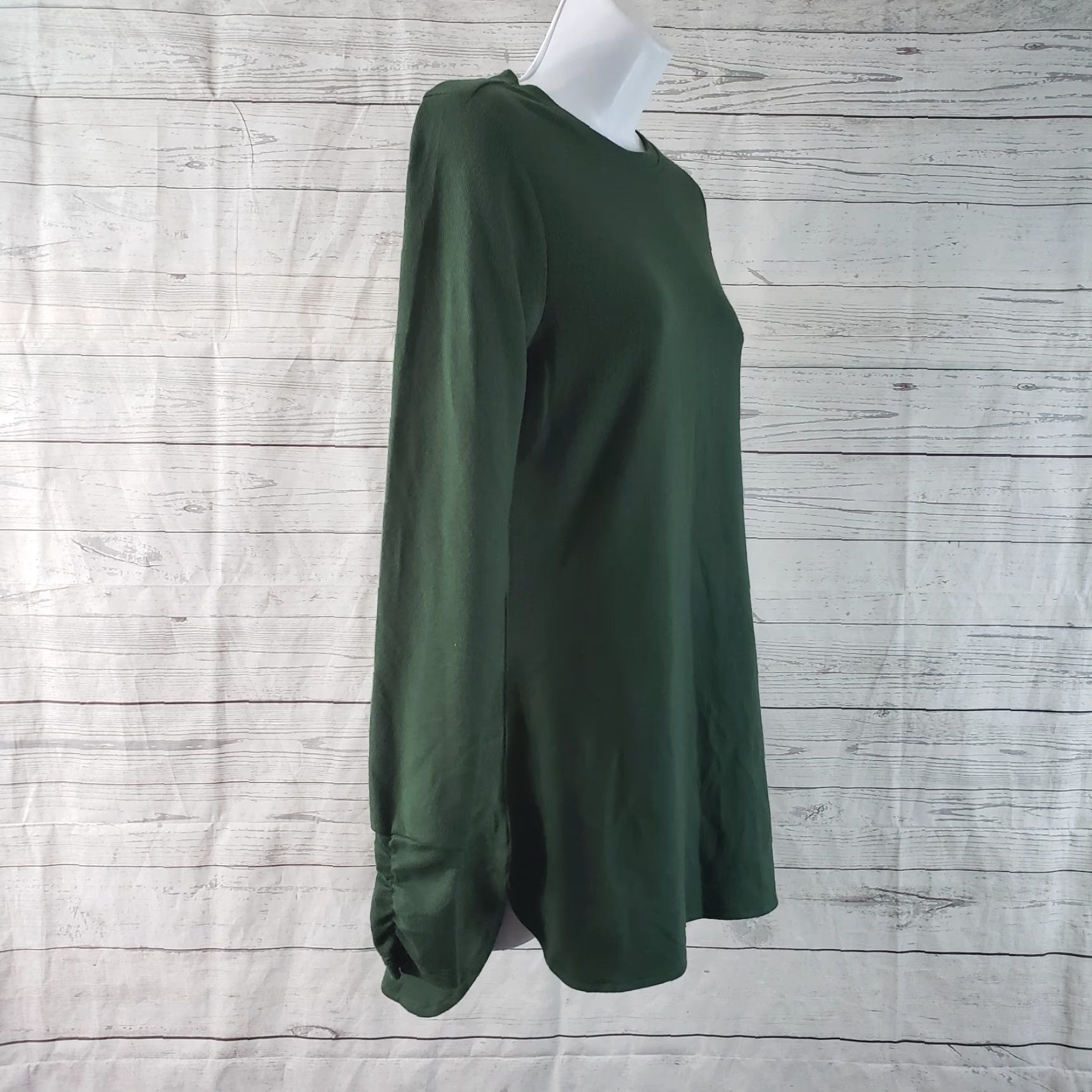 Vintage VINTAGE Carve Designs Womens Top XS Solid Green Long Sleeve Size XS / US 0-2 / IT 36-38 - 3 Thumbnail