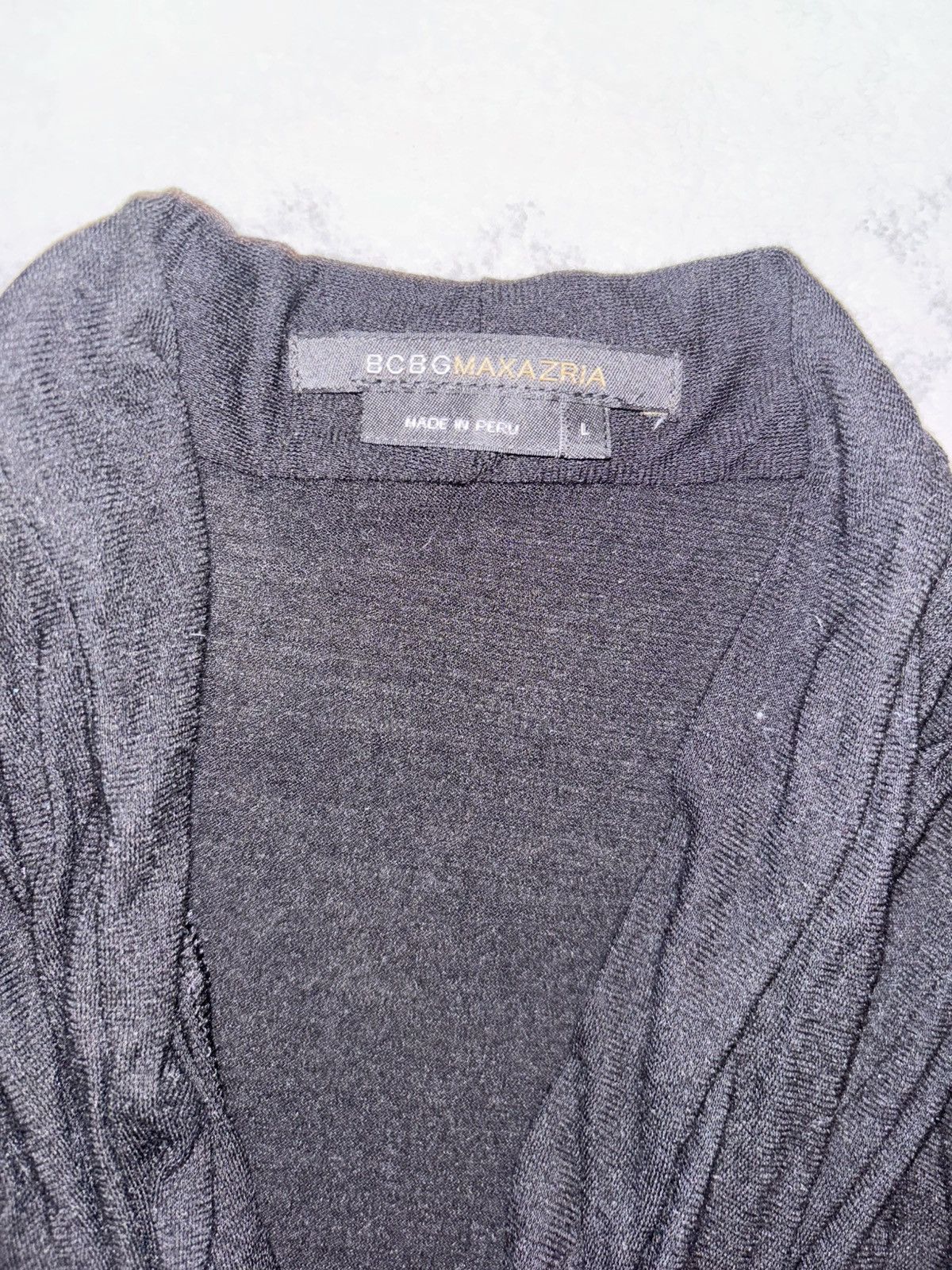 Bcbgmaxazria BCBGMaxazria Black Twist Knot Front Jersey Knit V-Neck Size M / US 6-8 / IT 42-44 - 2 Thumbnail