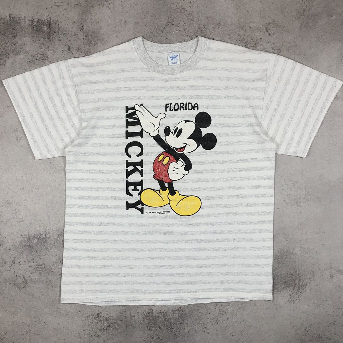 Mickey Mouse Mickey Mouse Florida 80s Velva Sheen Striped Tee Size US XL / EU 56 / 4 - 3 Thumbnail