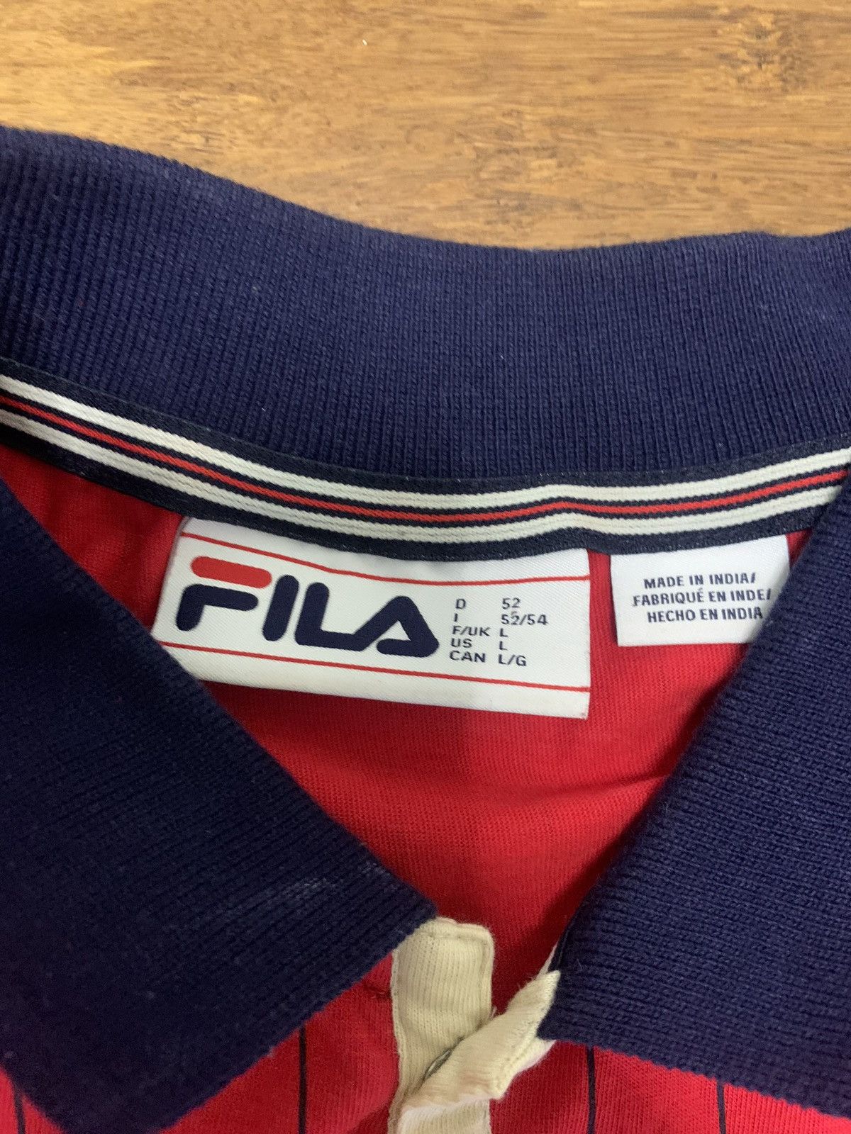 Fila × Vintage Vintage FILA Striped Polo Shirt Size US L / EU 52-54 / 3 - 3 Thumbnail