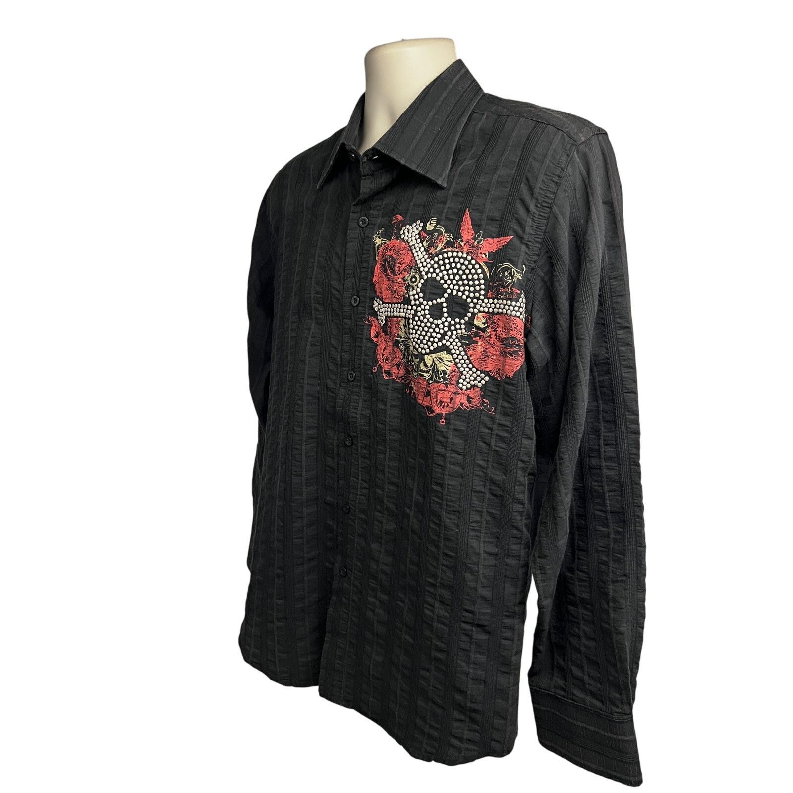 REVOLVE Revolve Black Embellish Embroider Studs Button Up Shirt M Size US M / EU 48-50 / 2 - 3 Thumbnail