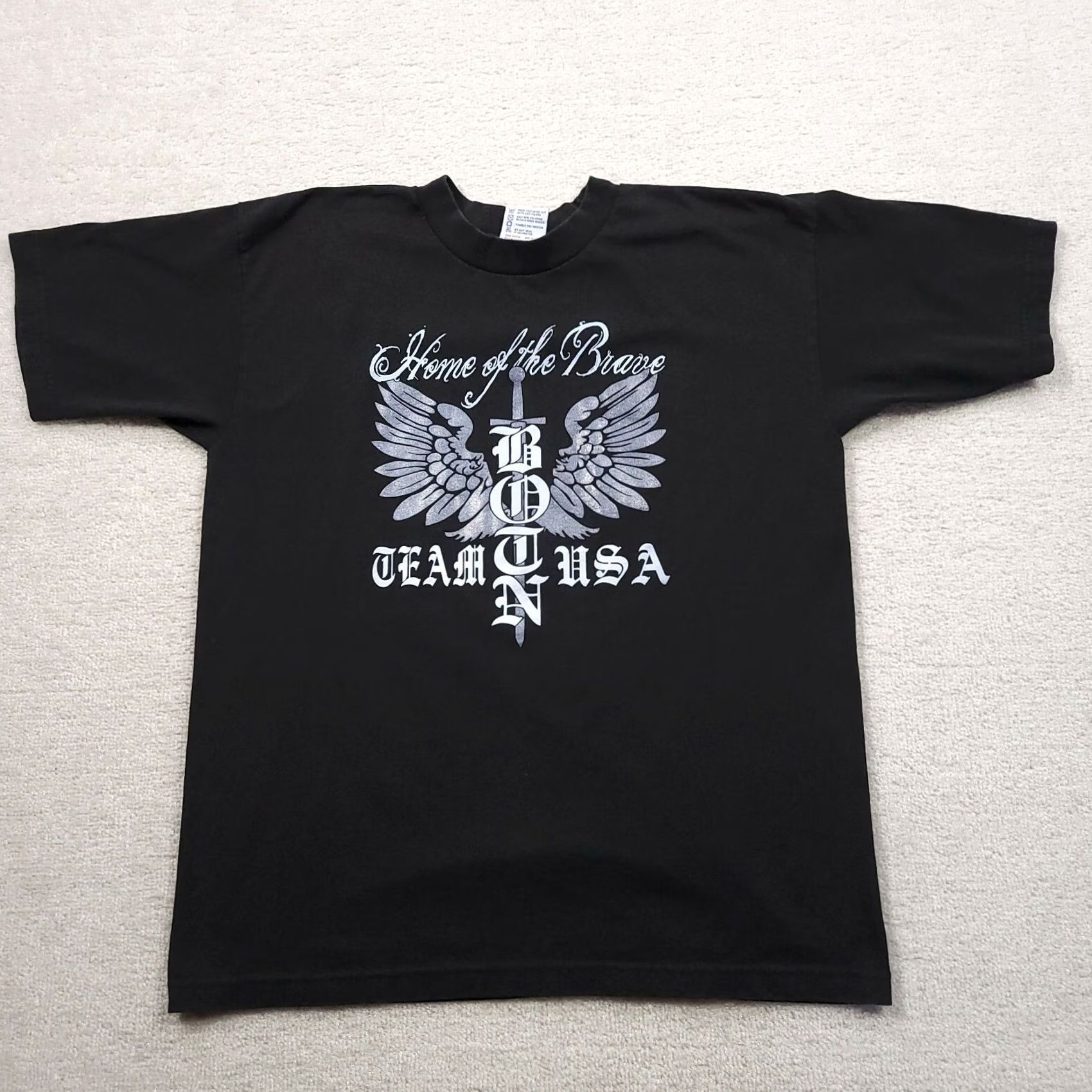 Vintage VINTAGE Baysides USA T Shirt Mens Large Black Home of The Brave Short Sleeve Size US L / EU 52-54 / 3 - 2 Thumbnail