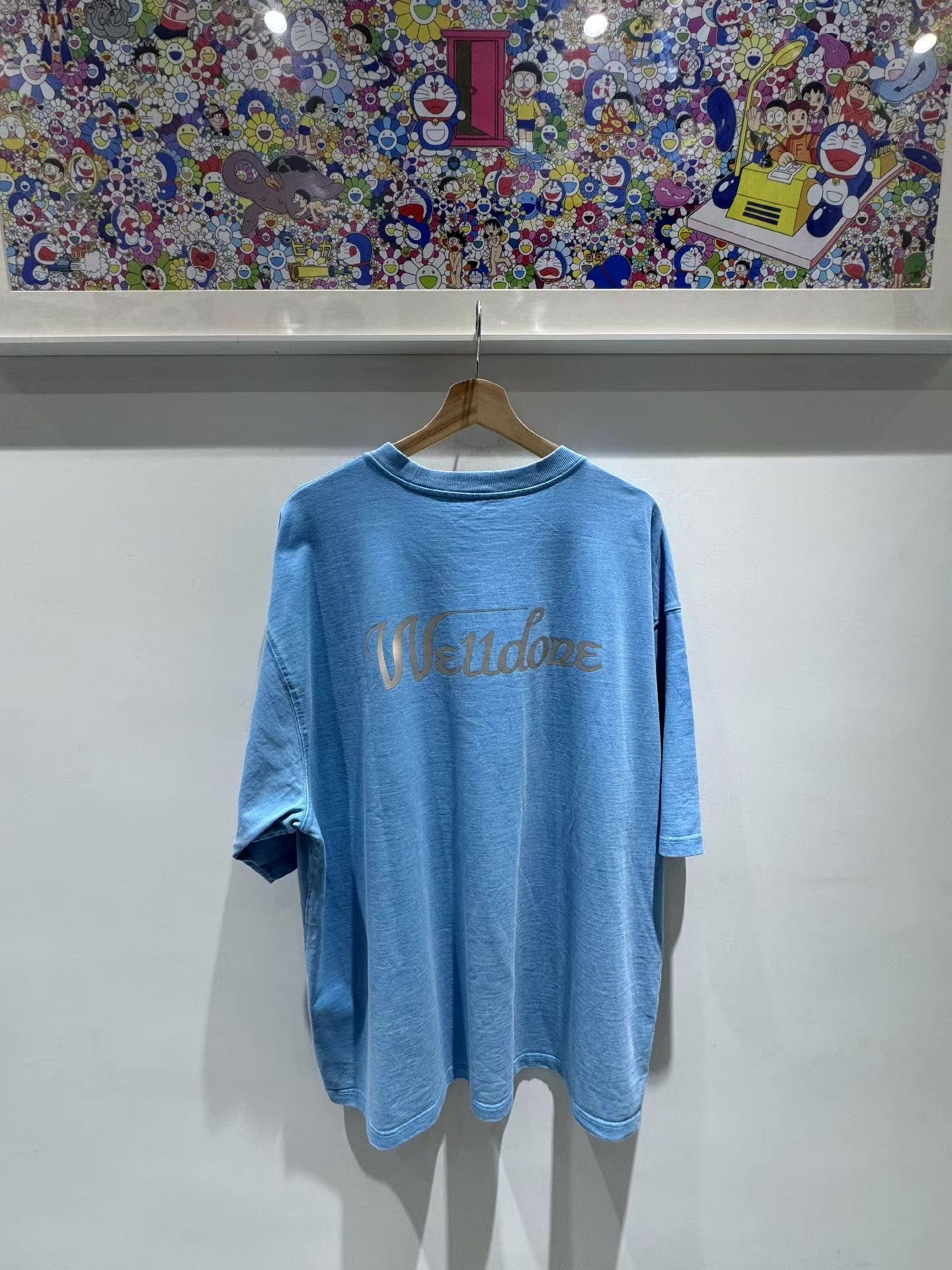 WE11DONE WE11DONE Reflective Logo Short Sleeve T-Shirt Blue Q15 Size US M / EU 48-50 / 2 - 2 Thumbnail