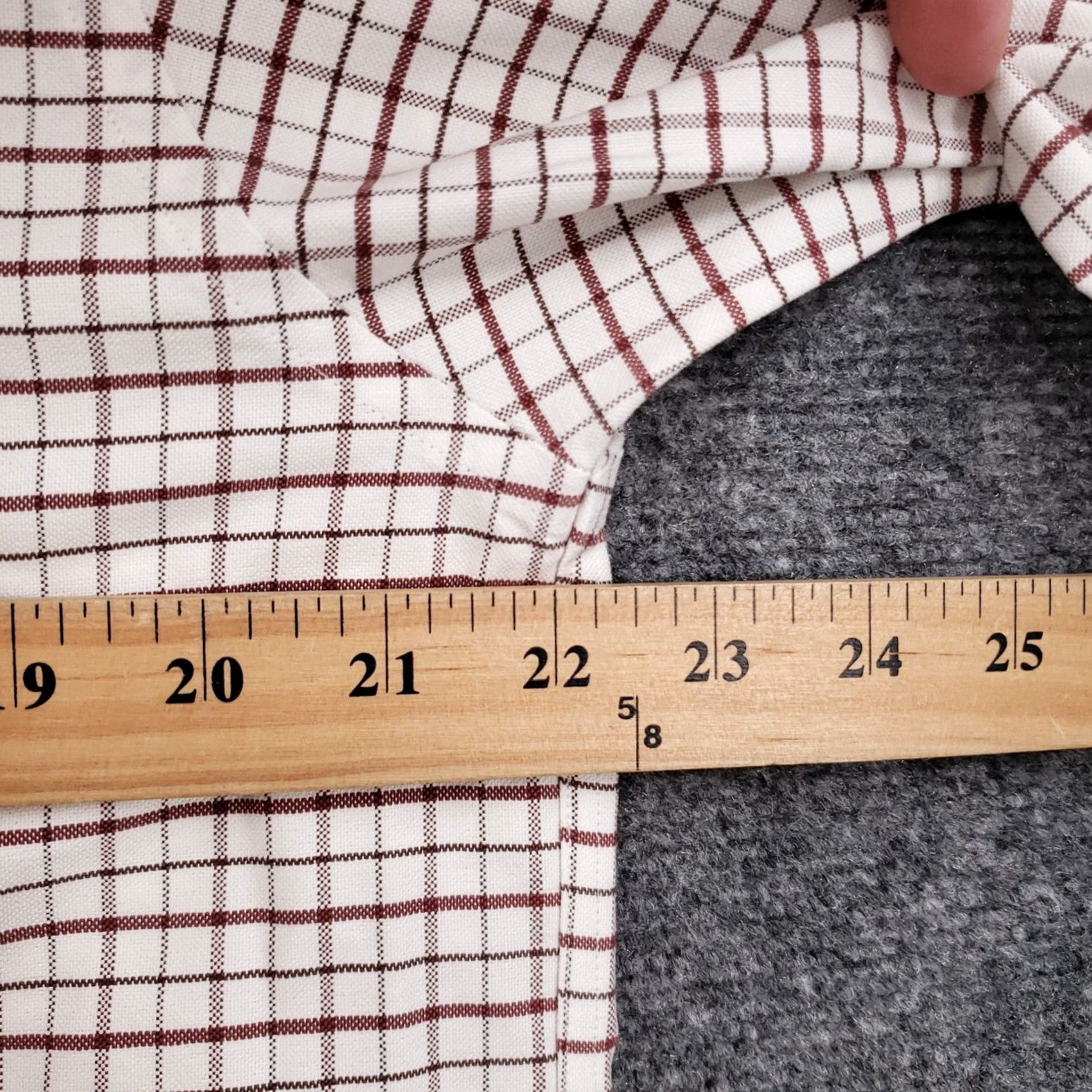 Vintage LL Bean Shirt Mens 15 34 White Plaid Wrinkle Resistant Button Down Dress Preppy Size 40R - 6 Thumbnail