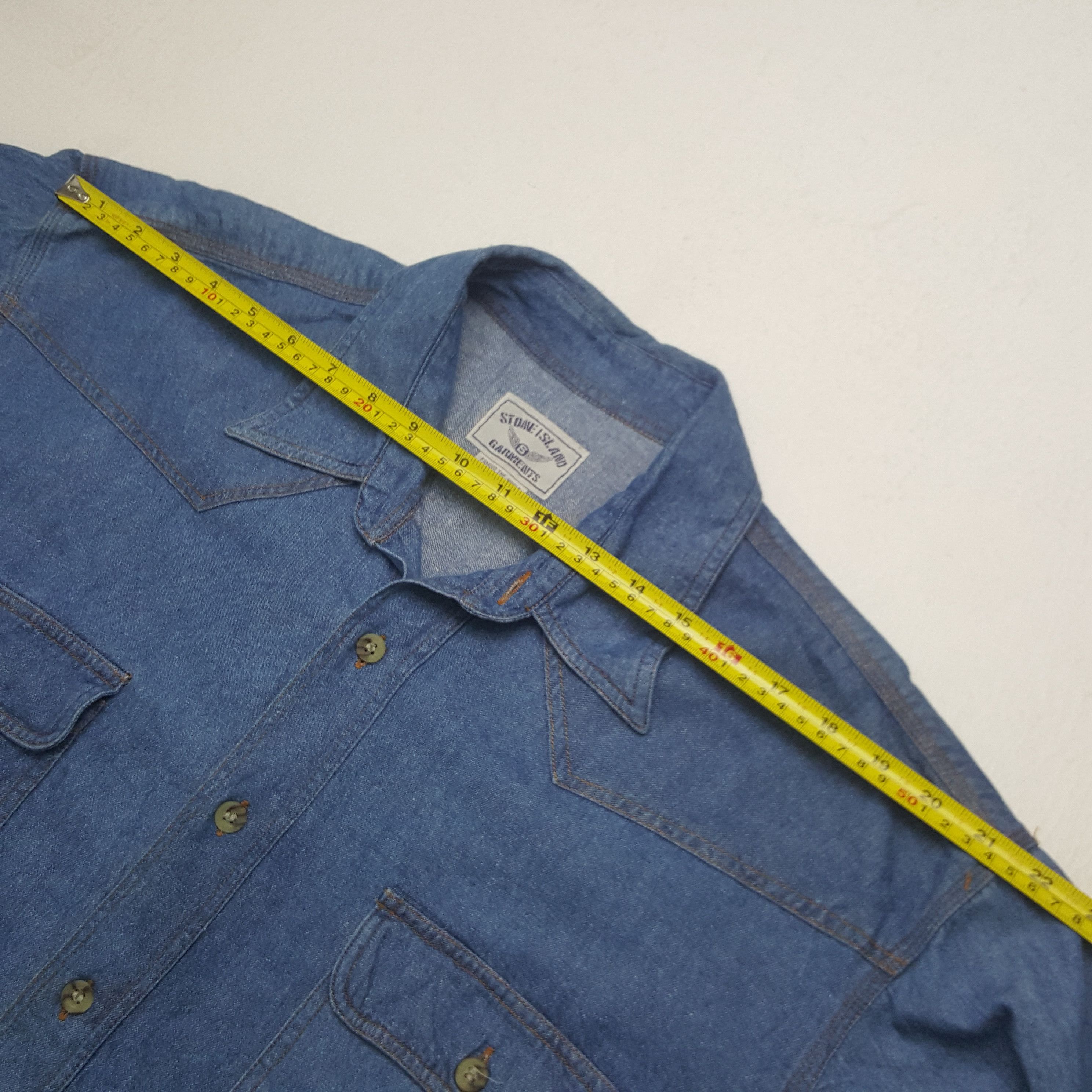 Stone Island Vintage Stone Island Garment Denim Button Up Shirt Size US M / EU 48-50 / 2 - 5 Thumbnail