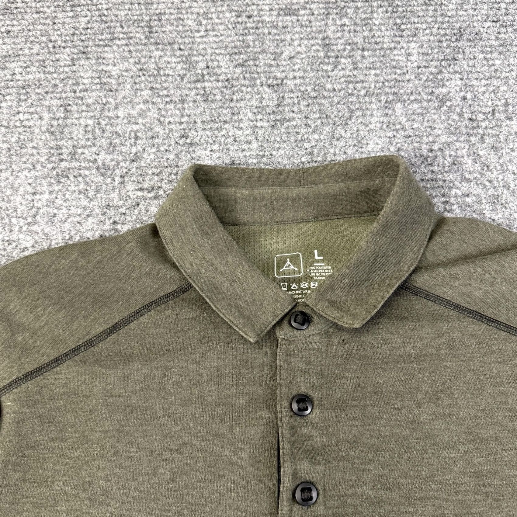 Vintage Triple Aught Design Polo Shirt Mens Large Green Merino Knit USA Long Sleeve Size US L / EU 52-54 / 3 - 4 Thumbnail