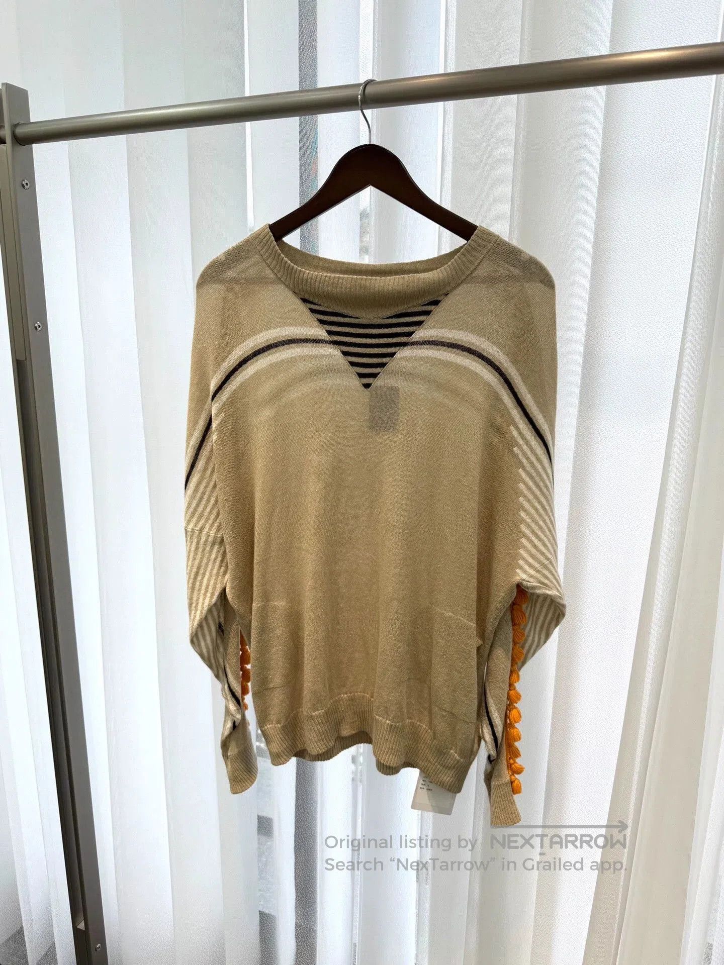 Loewe Loewe Colorblock Stripe Fringe Linen Sweater. Size US XS / EU 42 / 0 - 1 Thumbnail