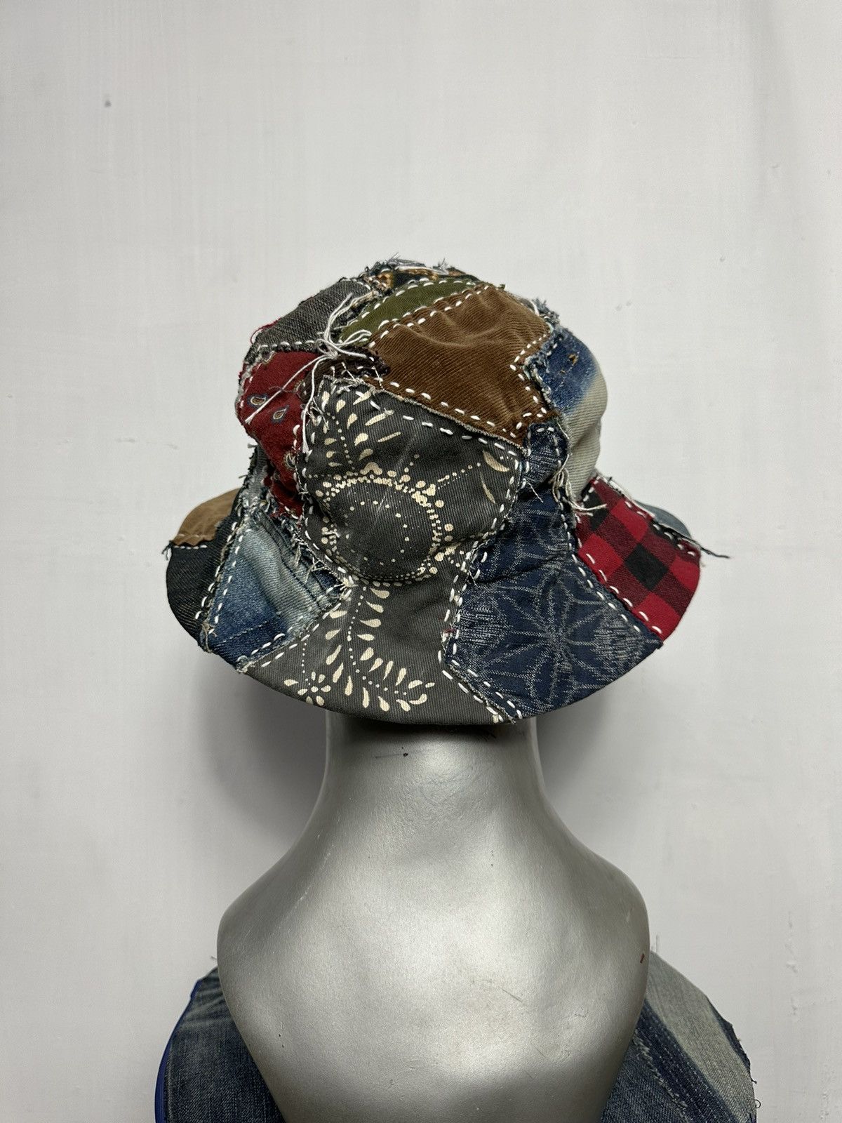 Handmade Custom Made Patchwork Denim Bucket Hats Size ONE SIZE - 10 Thumbnail
