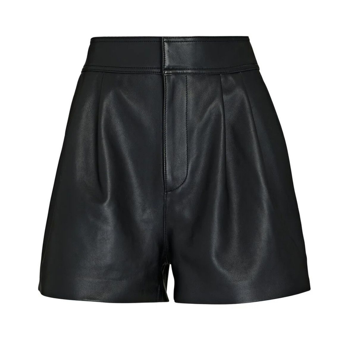 INTERMIX Remi Pleated Leather Shorts Size 25" / US 0 / IT 36 - 1 Thumbnail