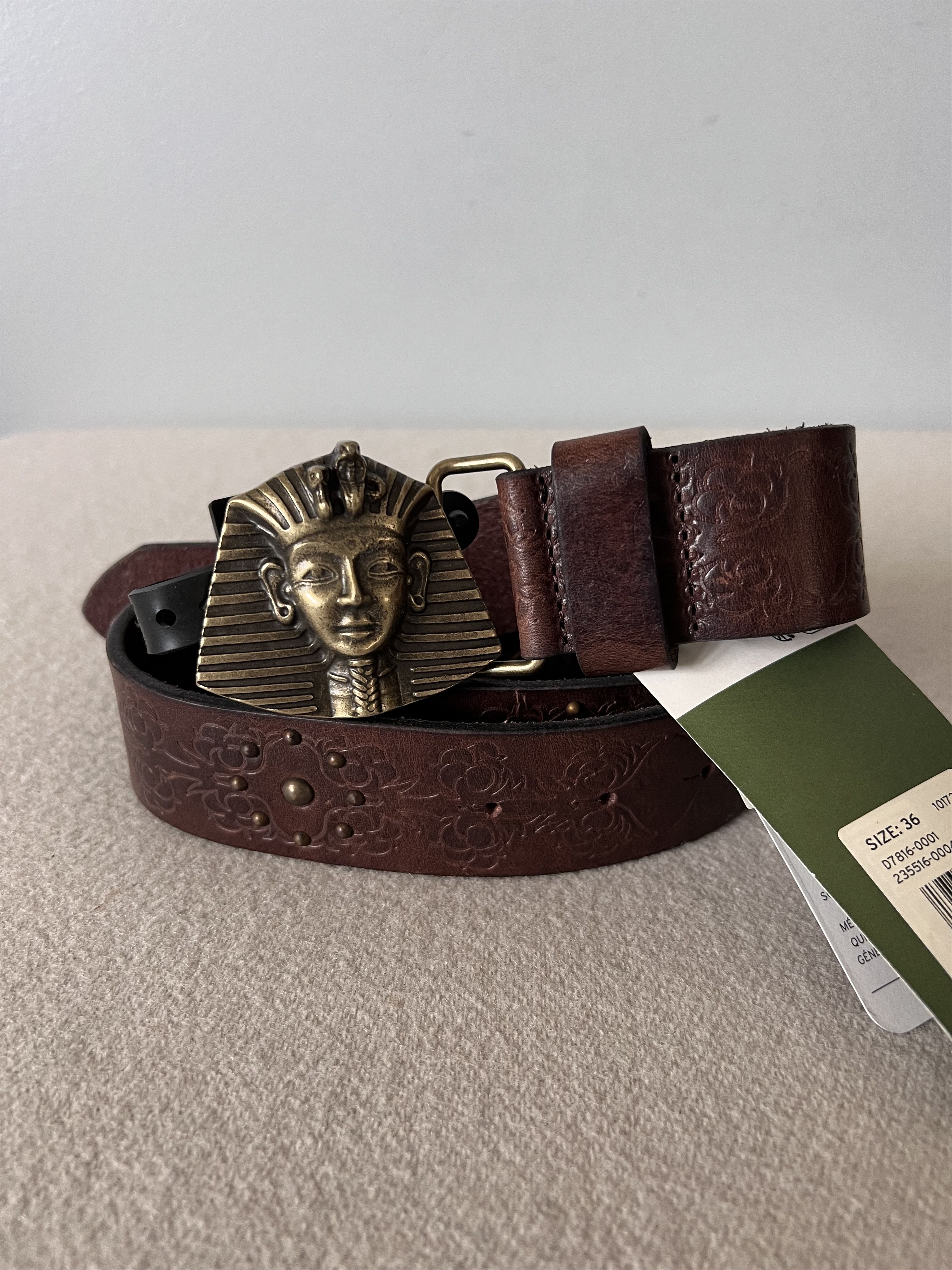 Tracy’s King Tut Belt Levi’s Denim Tears Denim Tears Tracy's King Tut Belt Brown Leather Men's - FW23