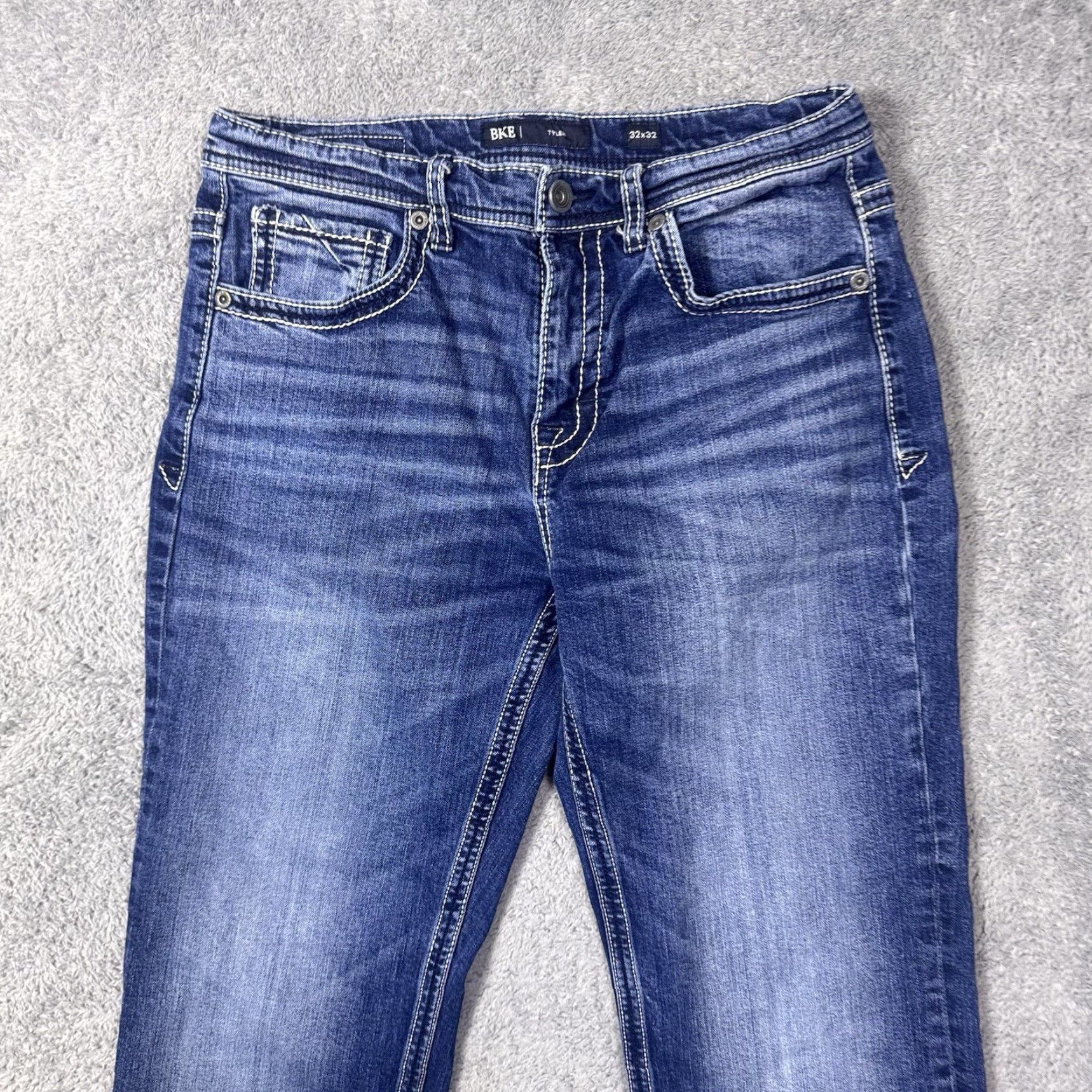 Vintage BKE Tyler Jeans Men 32x32 Cotton Bootcut Whisker Vintage Utility Stretch Cowboy Jeans Size US 32 / EU 48 - 3 Thumbnail