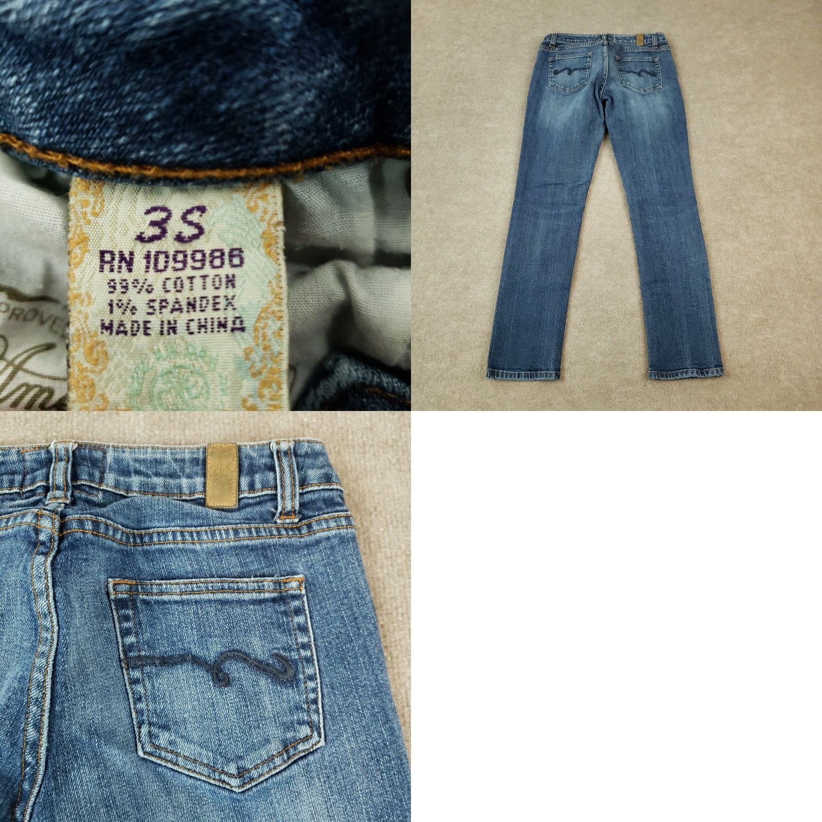 Vintage American Rag Cie Women Blue Denim Skinny Jeans Size 3 Short 27x27 Size 26" / US 2 / IT 38 - 8 Thumbnail
