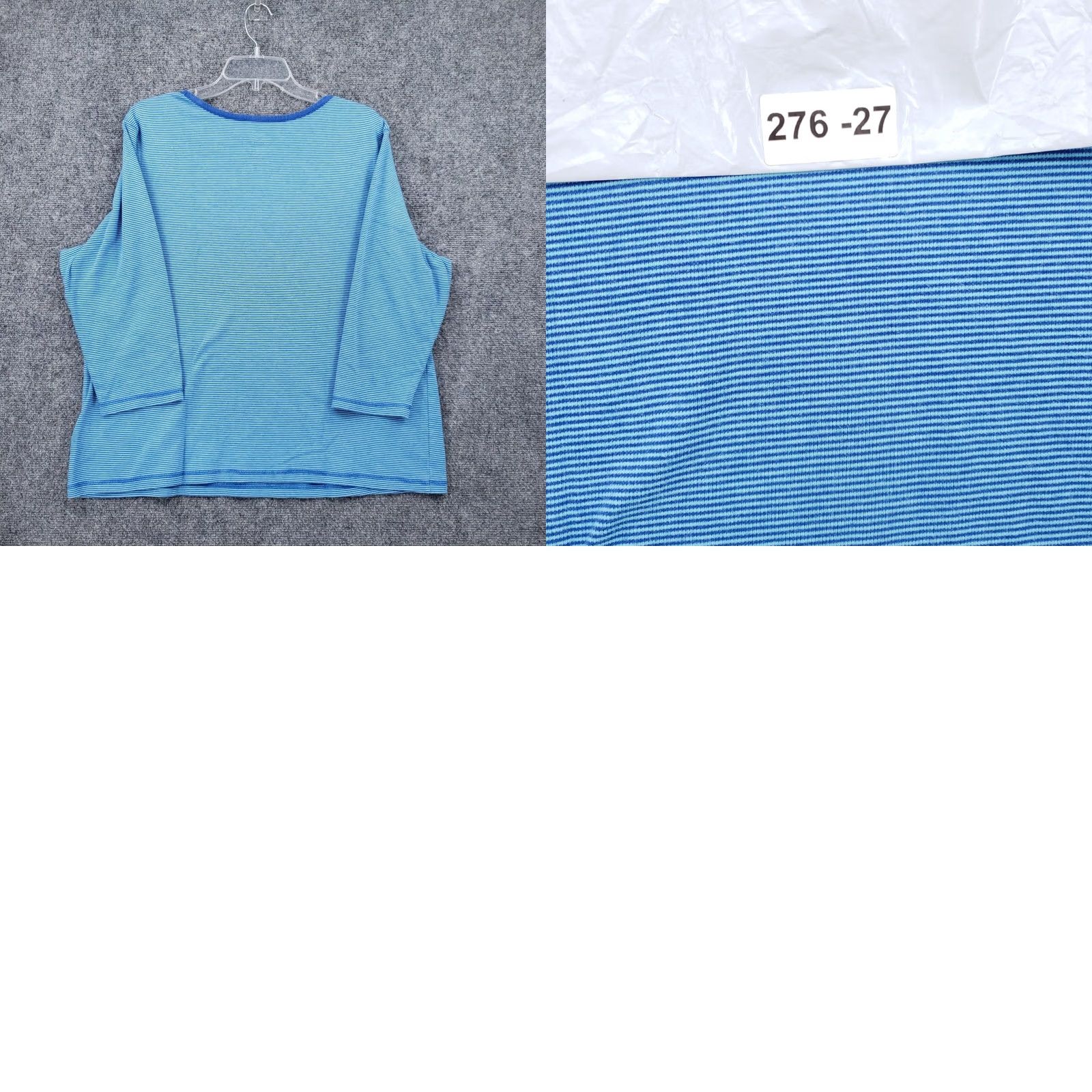 Vintage Coral Bay Sweater Womens 2X Plus Blue Cotton Striped Casual Long Sleeve Size XXL / US 16-18 / IT 52-54 - 8 Thumbnail