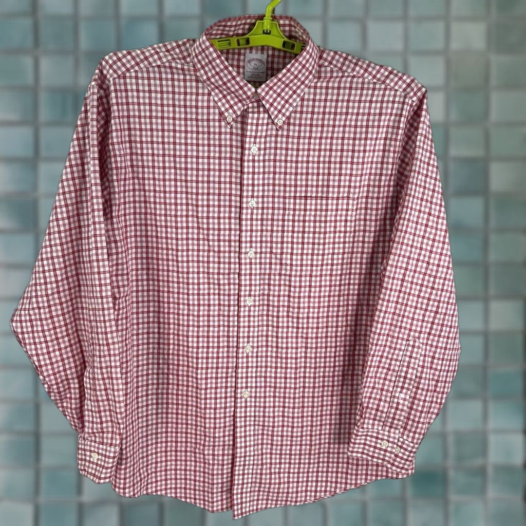 Brooks Brothers Brooks Brothers 346 Button-Up Shirt Mens XL Red Checkered Cotton Classic, Preppy, 56 Chest, Button-Down Collar, Long Sleeve Size US XL / EU 56 / 4 - 1 Thumbnail