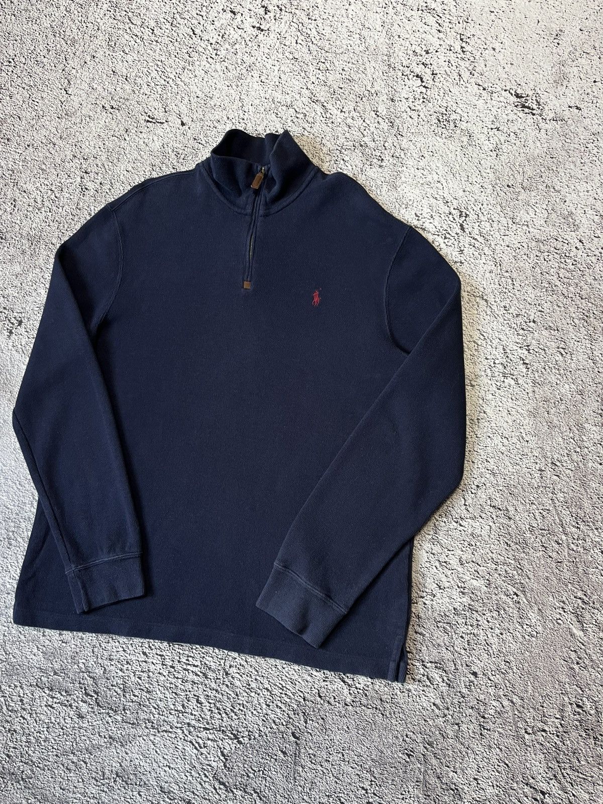 Polo Ralph Lauren Polo Ralph Lauren Half Zip Sweatshirt Navy Blue Mens Size L Size US L / EU 52-54 / 3 - 4 Thumbnail
