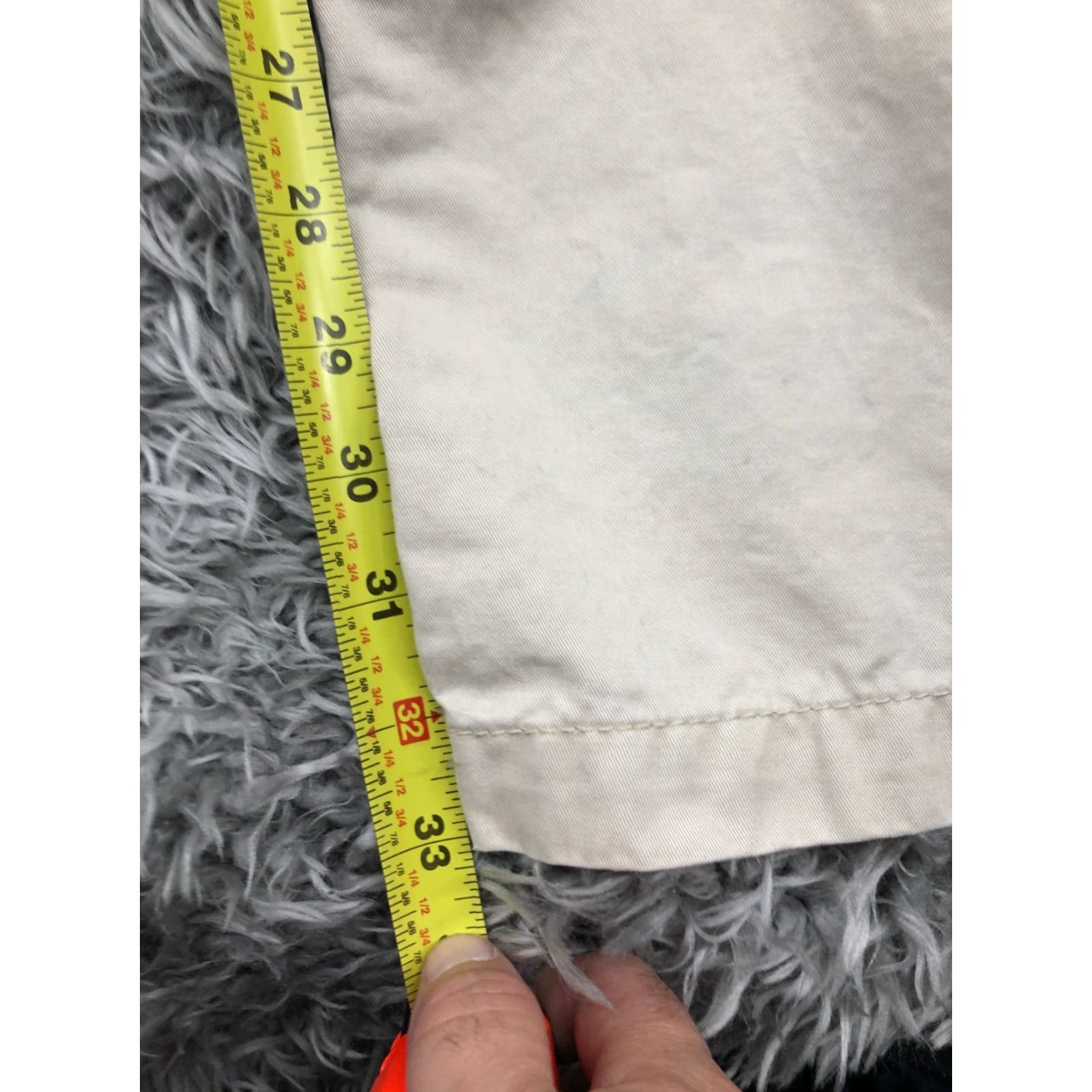 Old Navy Old Navy Chino Pants Mens 38x34 Beige Regular 5-Pocket Logo Zip Button Flat Front Knit Blend Cotton Polyester Slim Skinny Men Holiday 90s? Size US 38 / EU 54 - 3 Thumbnail