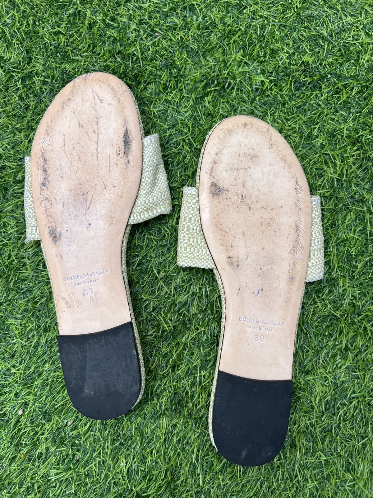 Dolce & Gabbana Dolce & Gabbana DG Logo Woven Raffia Slide Sandals -size 39 Size US 9 / IT 39 - 5 Thumbnail