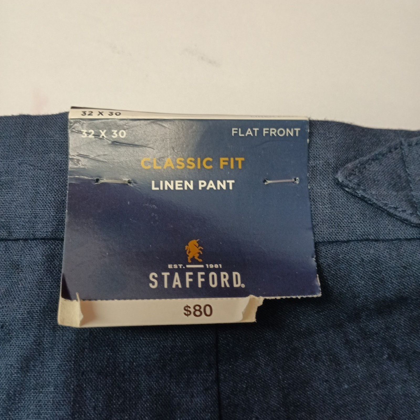 Stafford Stafford Classic Fit Blue Linen Dress Pants Men's Size 32x30 Size US 32 / EU 48 - 2 Thumbnail