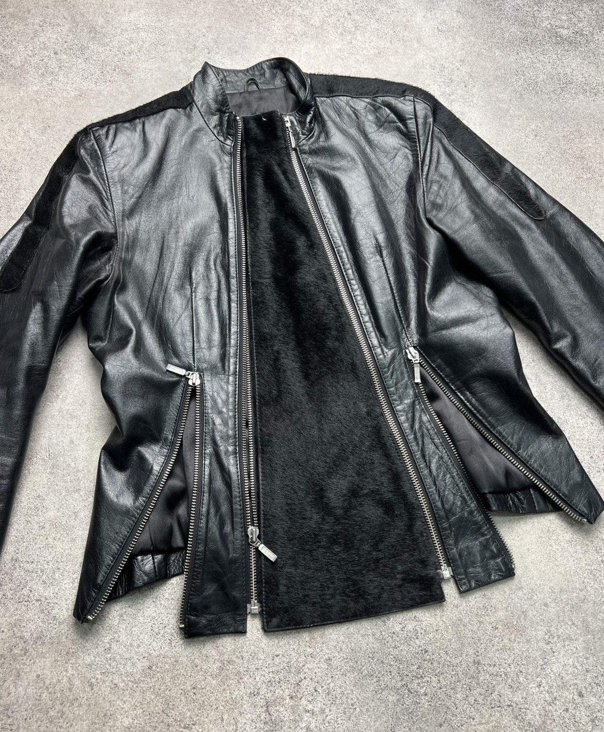 Vintage Vintage avant garde adorable double zip hairy leather jacket Size S / US 4 / IT 40 - 3 Thumbnail