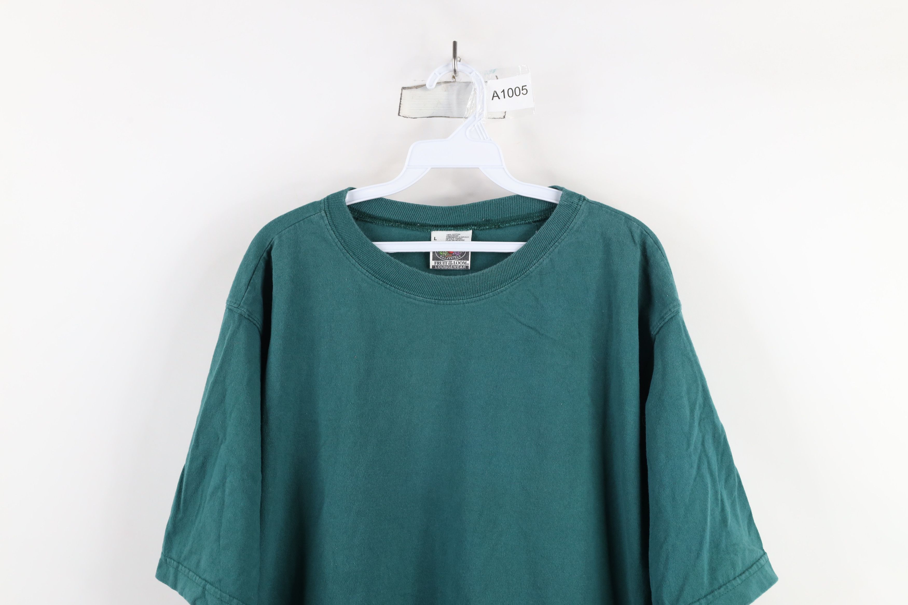 Vintage Vintage 90s Streetwear Blank Baggy Fit Cotton T-Shirt Green Size US L / EU 52-54 / 3 - 2 Thumbnail