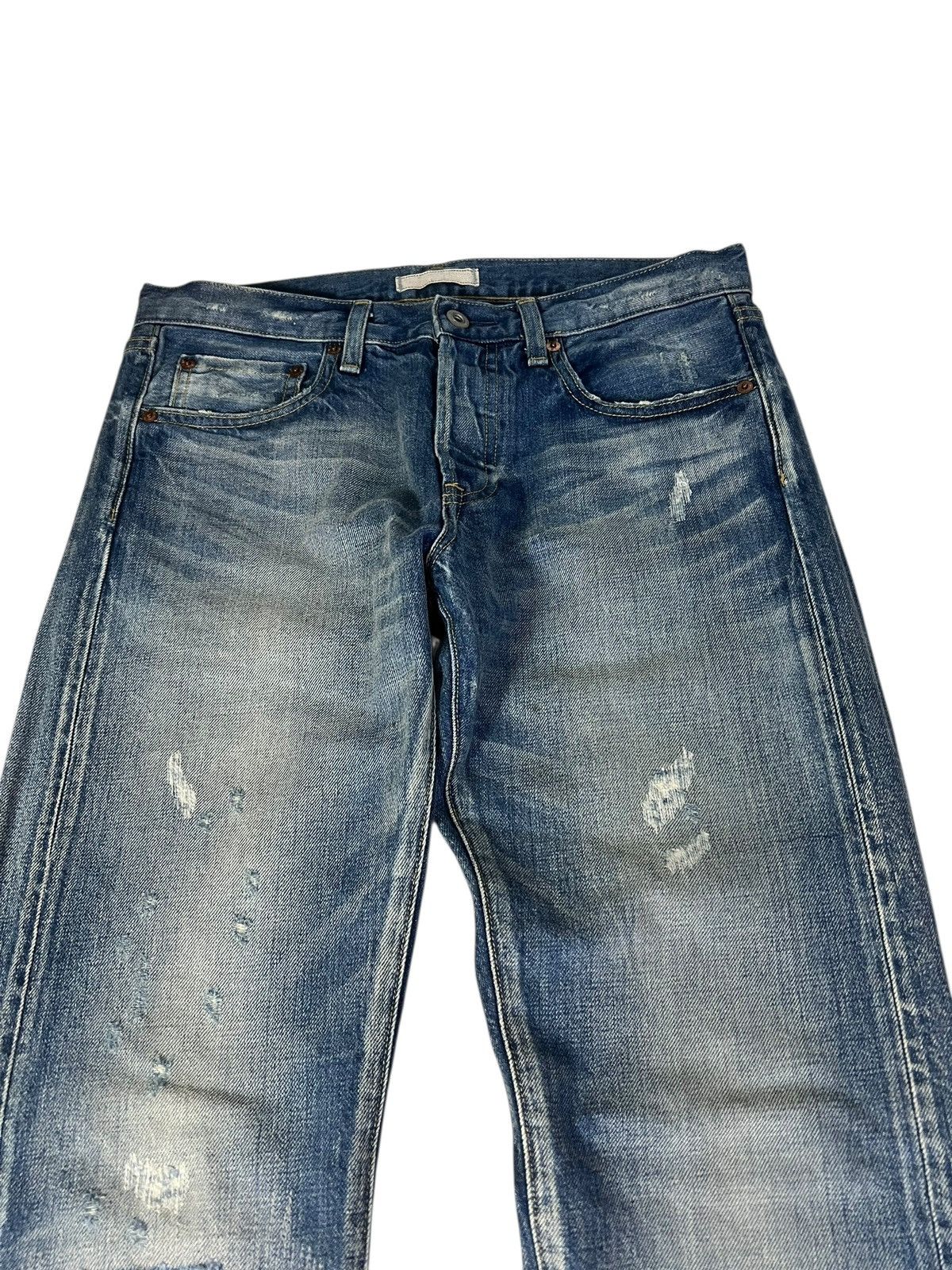 Japanese Brand Vintage Japanese Brand Selvedge Distress Denim Jean Size US 31 - 3 Thumbnail